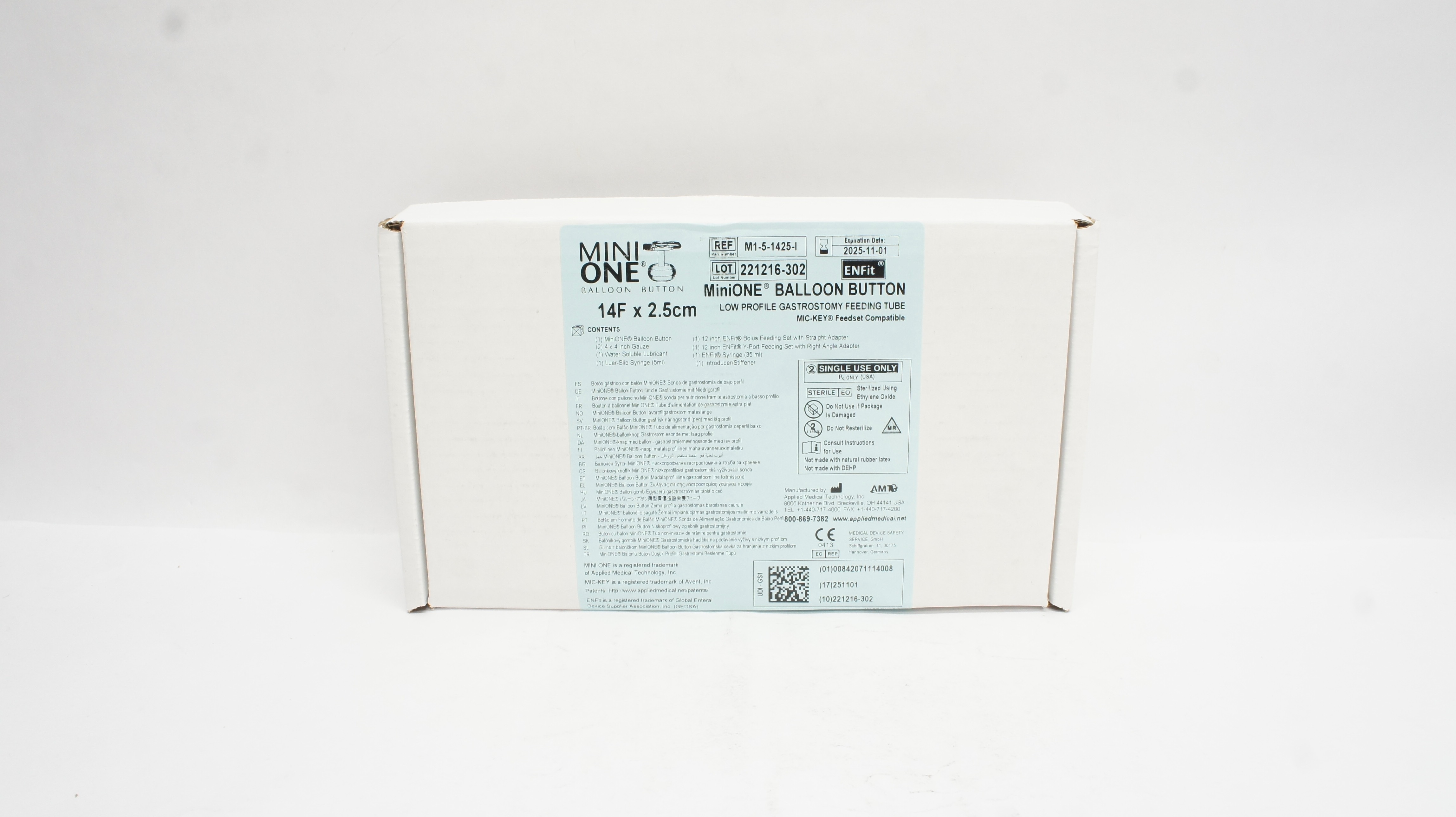 Applied Medical M1-5-1425-I ENFit MiniOne  Balloon Button 14F x 2.5F x 2.5cm