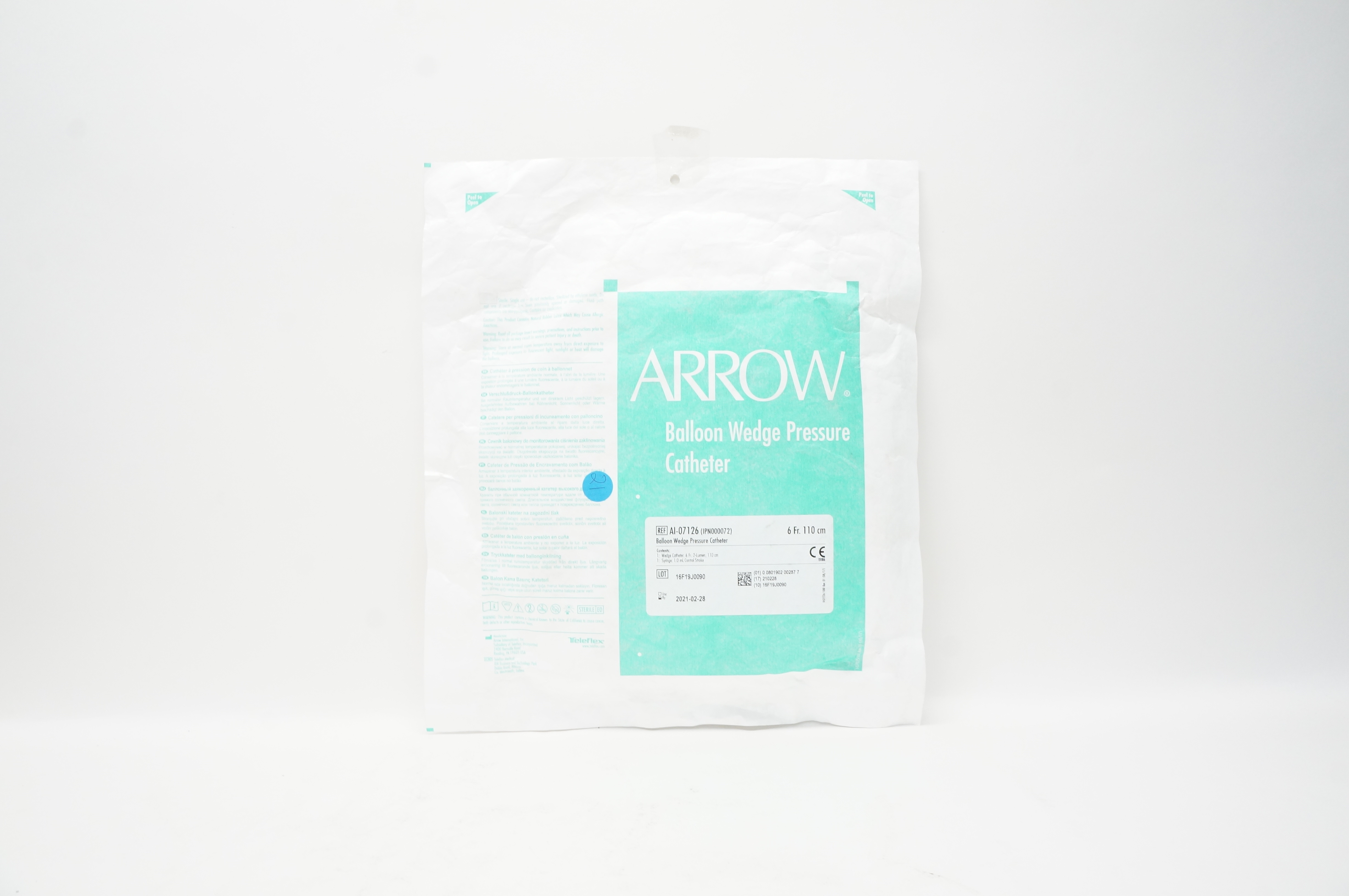 Arrow AI-07126 Balloon Wedge Pressure Cath 6Fr. 2-Lumen 110cm (x)