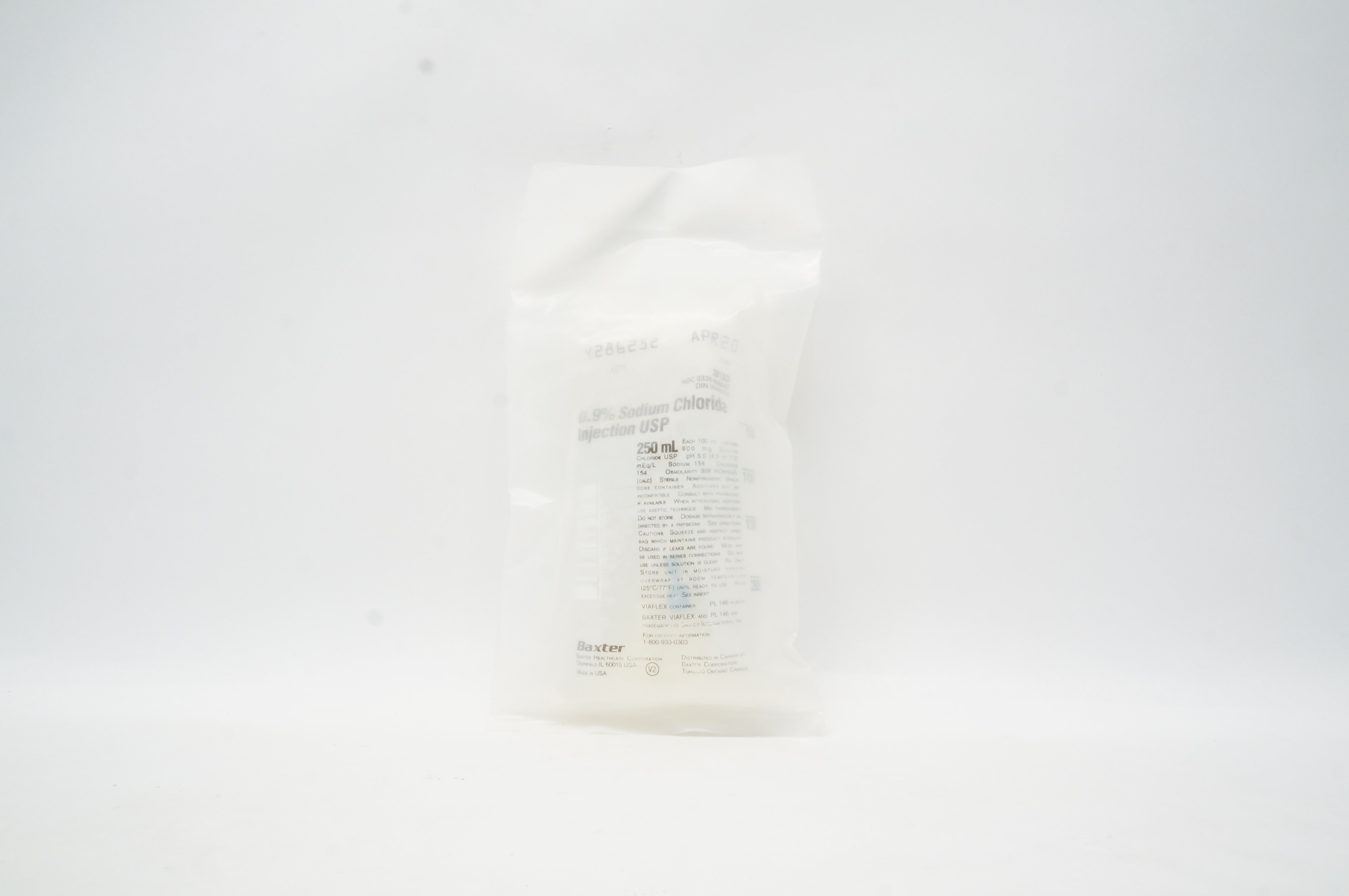 Baxter 2B1322 0.9% Sodium Chloride Injection USP, 250mL (x)