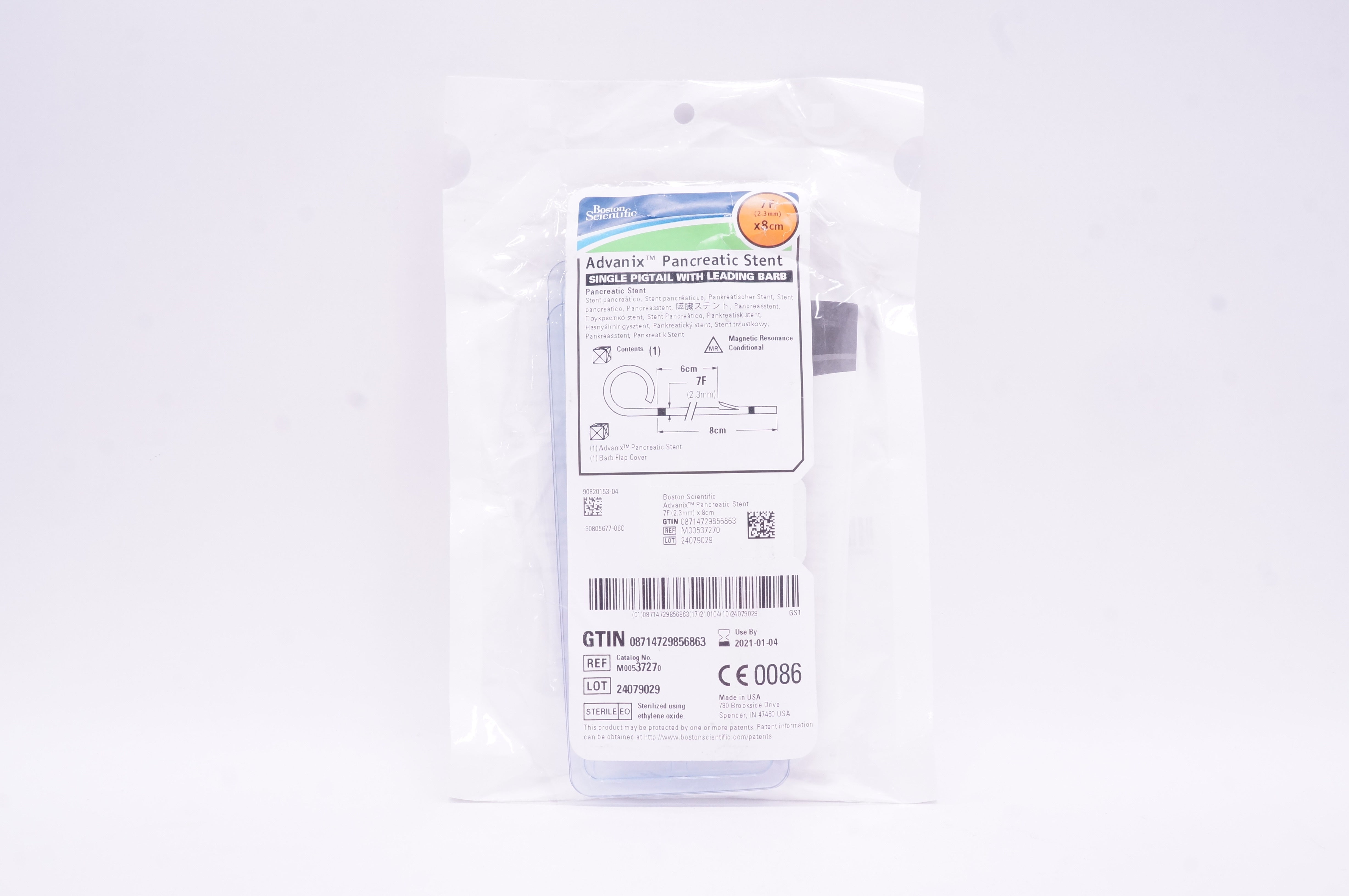 Boston Scientific M00537270 Advanix Pancreatic Stnt 7F x 8cm (x)