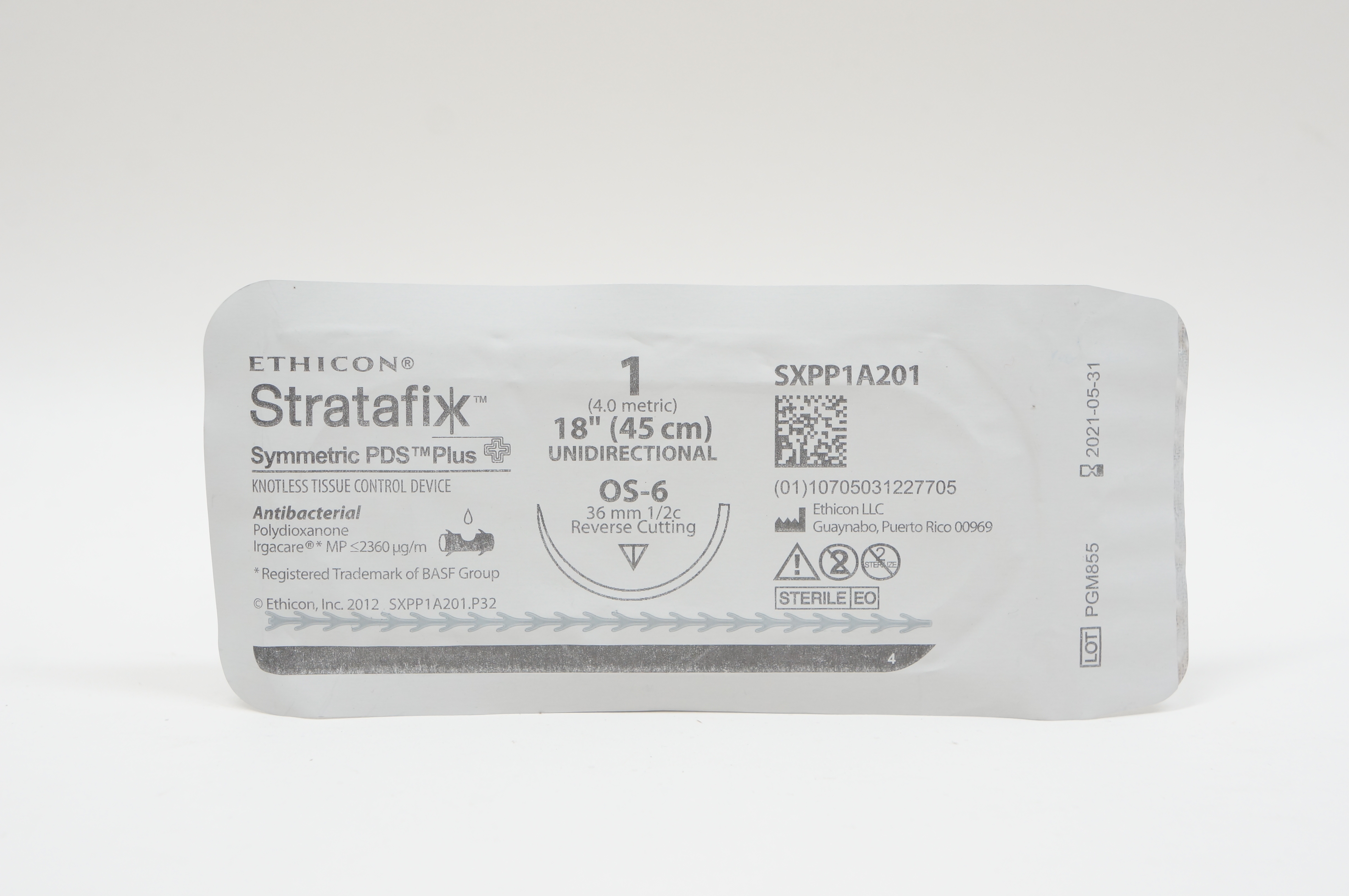 Ethicon SXPP1A201 1 Stratafix, OS-6, 36mm 1/2c Reverse Cutting, 18inch
