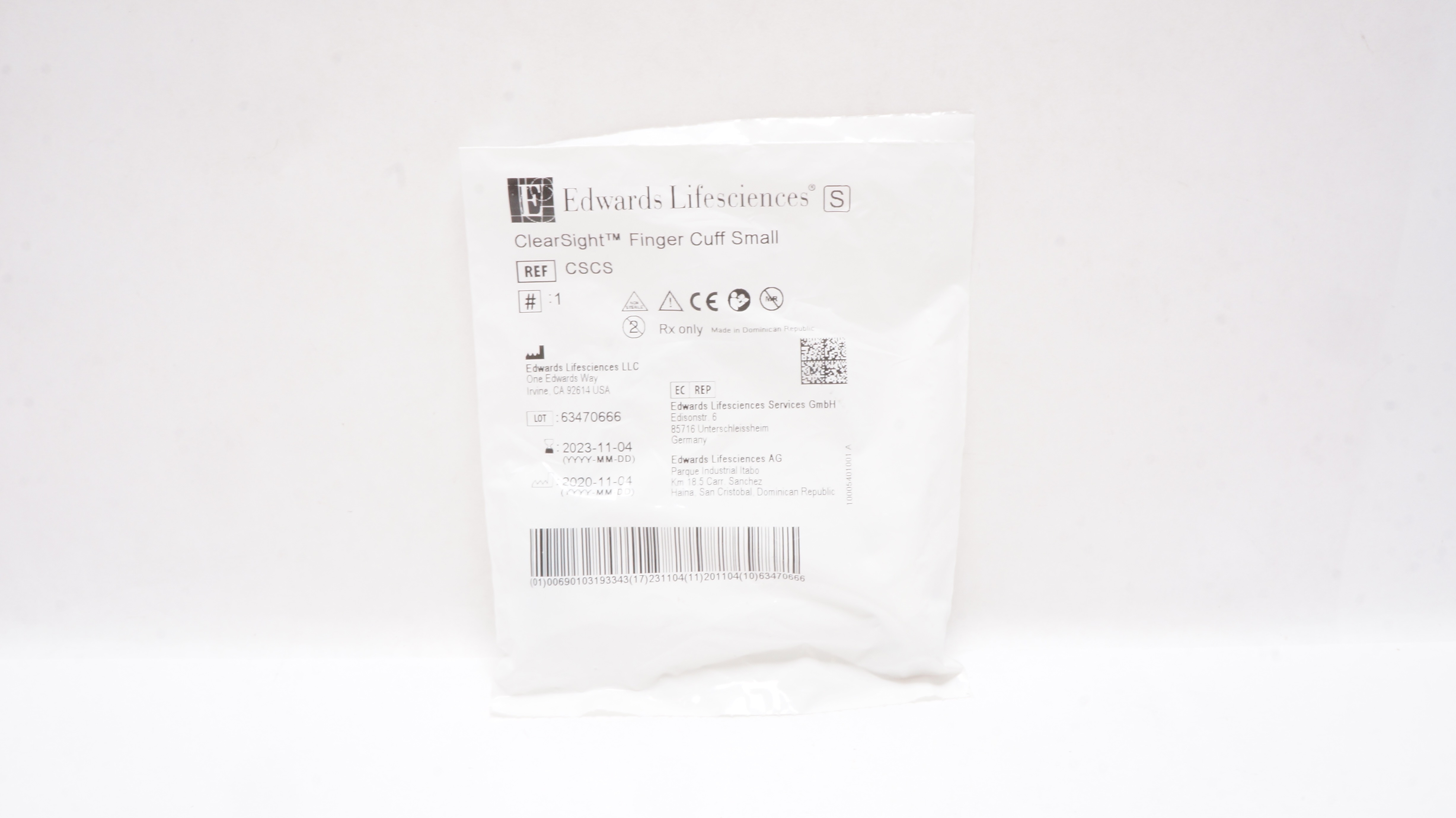 Edwards Lifesciences CSCS ClearSight Finger Cuff Small