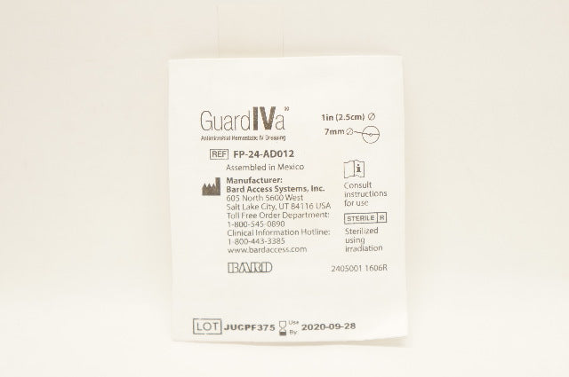 Bard FP-24-AD012 GuardIVa Hemostatic IV Dressing 1inch x 7mm (x)