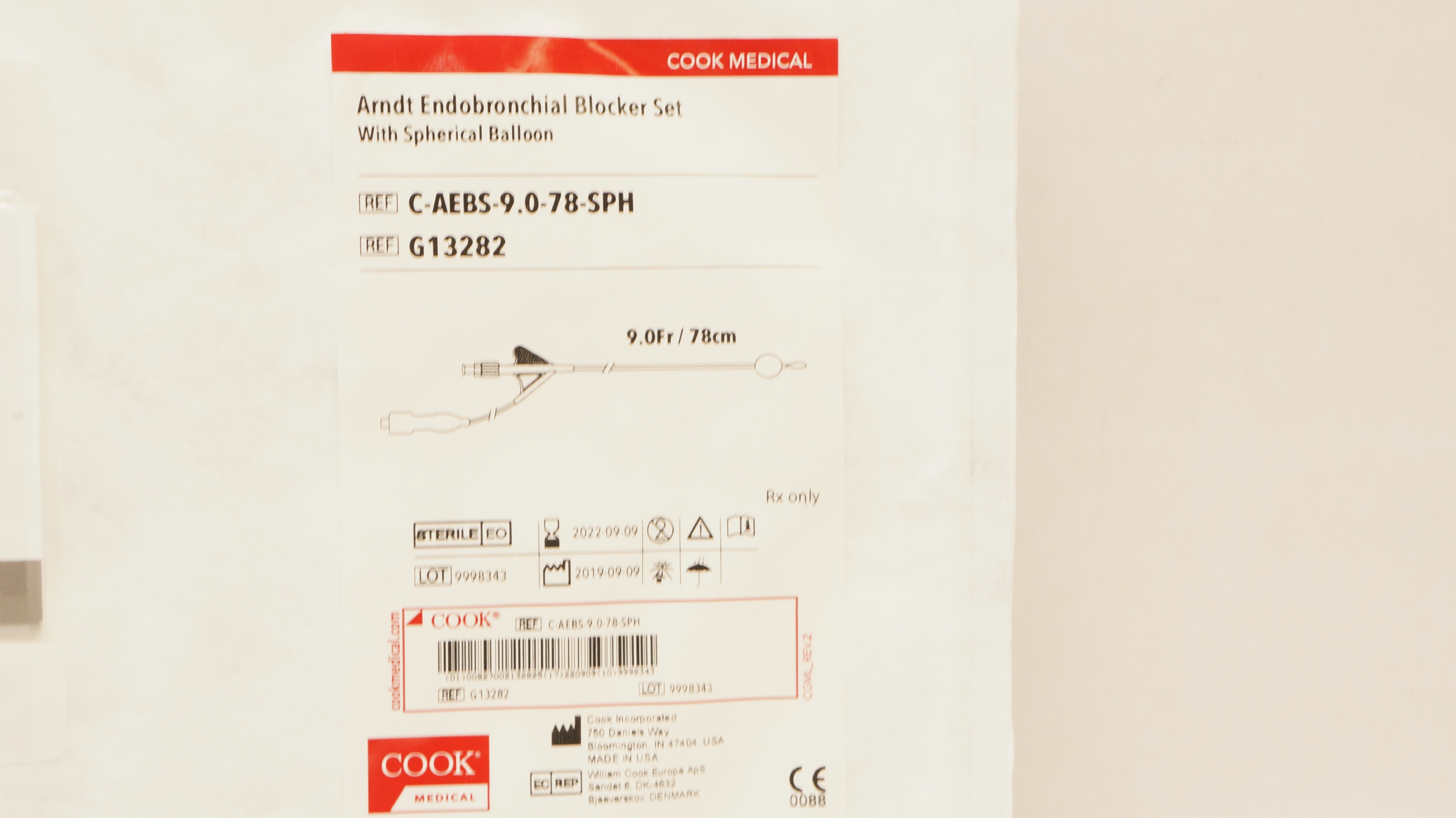 Cook Medical G13282 Arndt Endobronchial Blocker Set 9.0Fr. x 78cm (x)