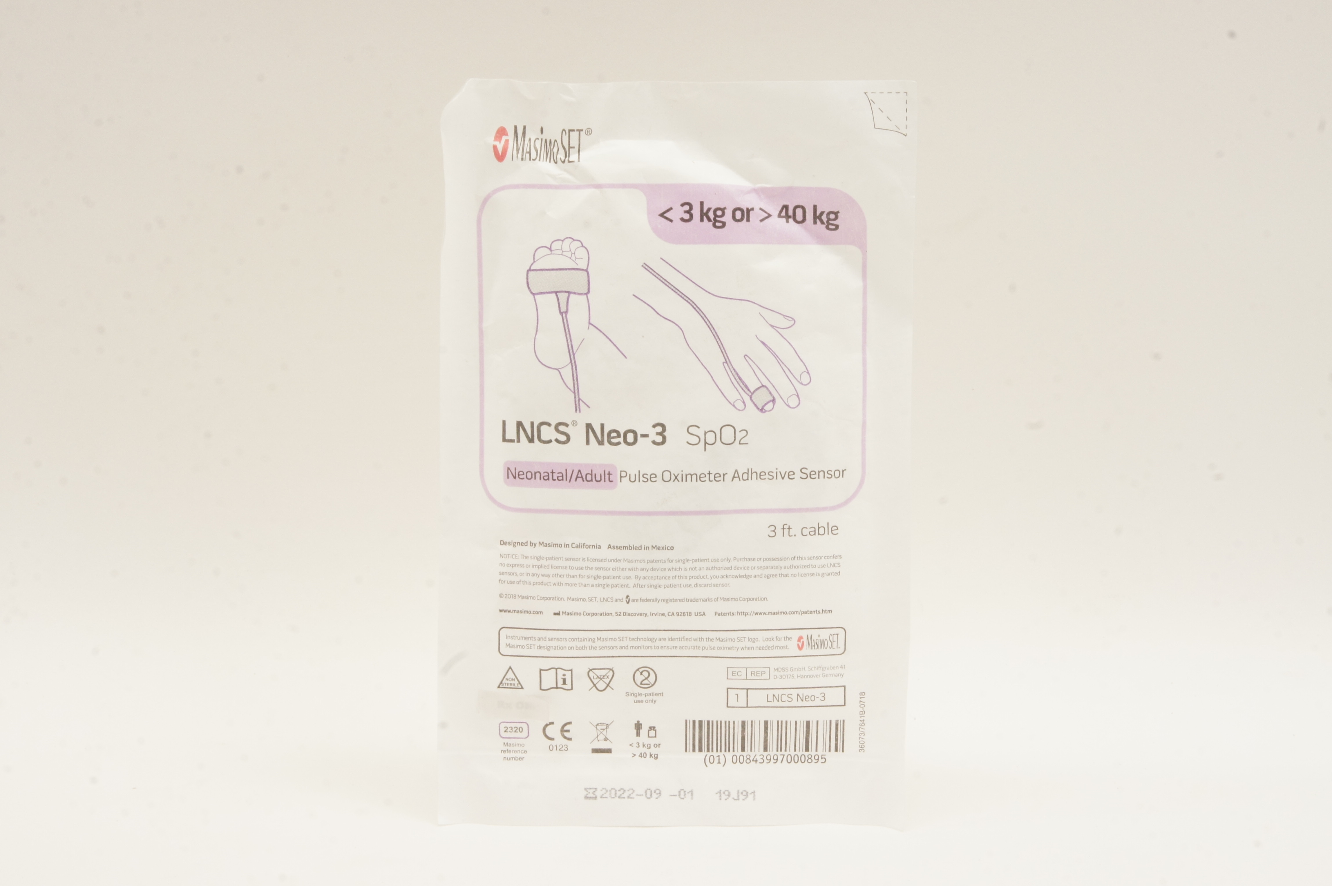 Masimo 2320 LNCS Neo-3 SpO2 Neonatal/Adult Pulse Oximeter  <3kg or >40kg