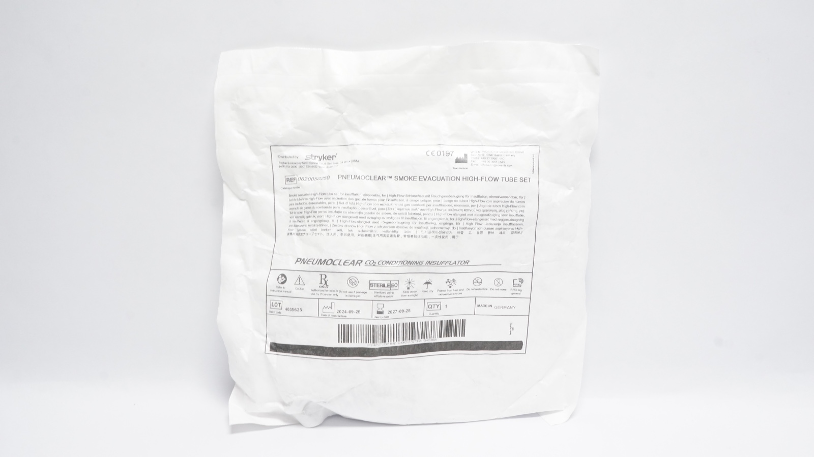 Stryker PneumoClear Smoke Evacuation Tube Set 0620050200