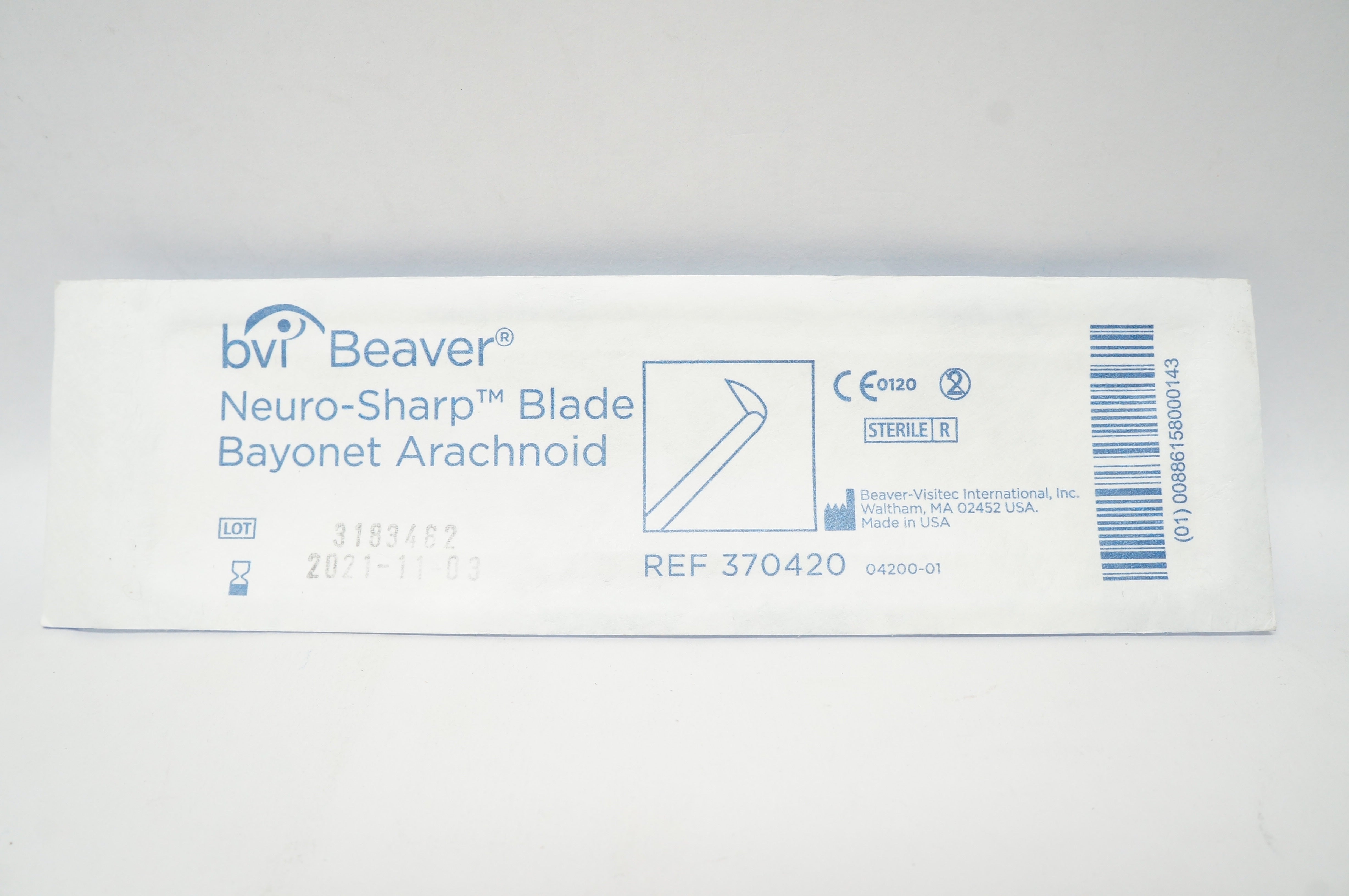 Beaver-Visitec 370420 BVI Beaver Neuro-Sharp Blade Bayonet Arachnoid (x)
