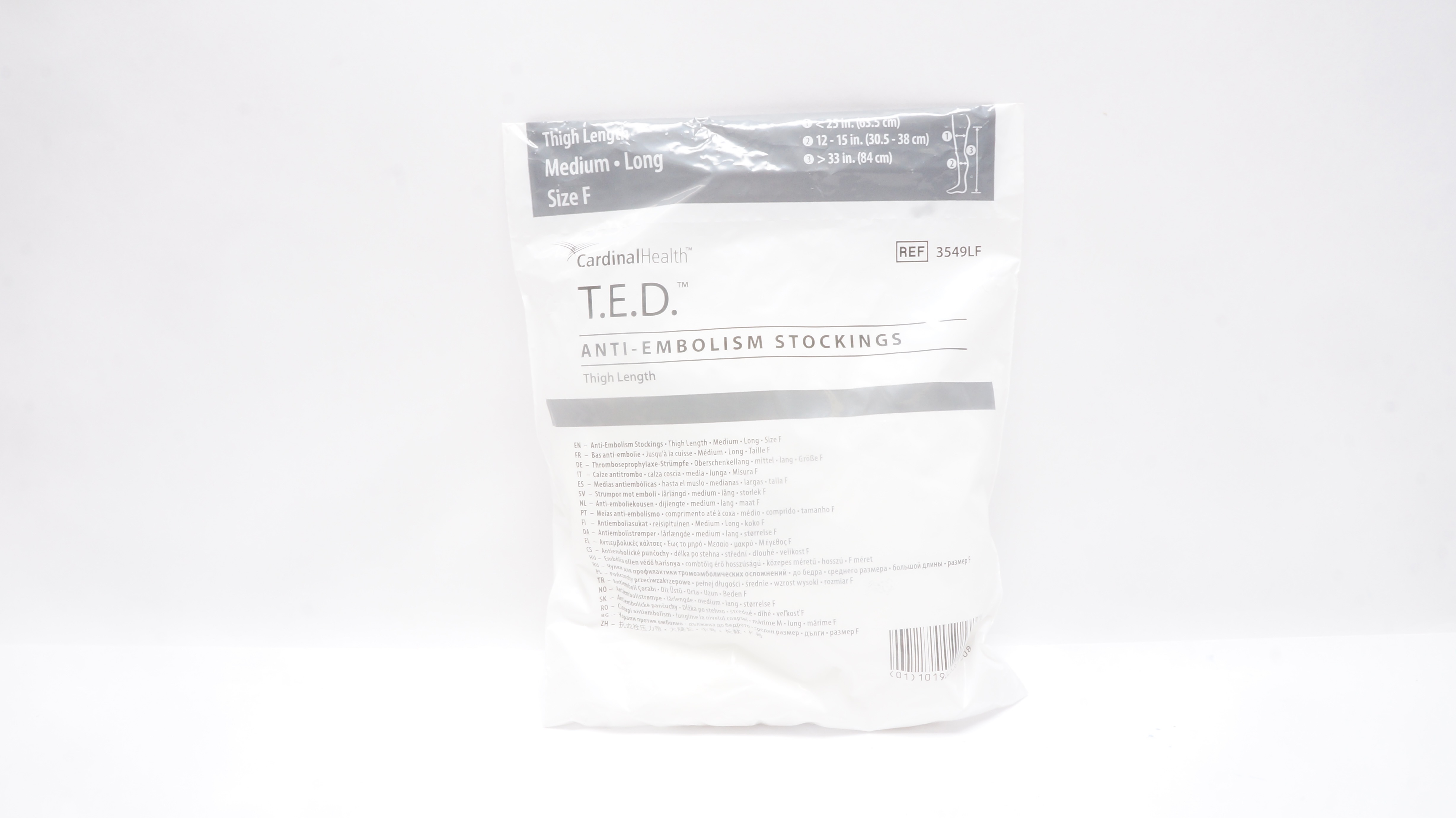 Cardinal Health 3549LF T.E.D. Anti-Embolism Stockings Thigh Length Medium, Size F