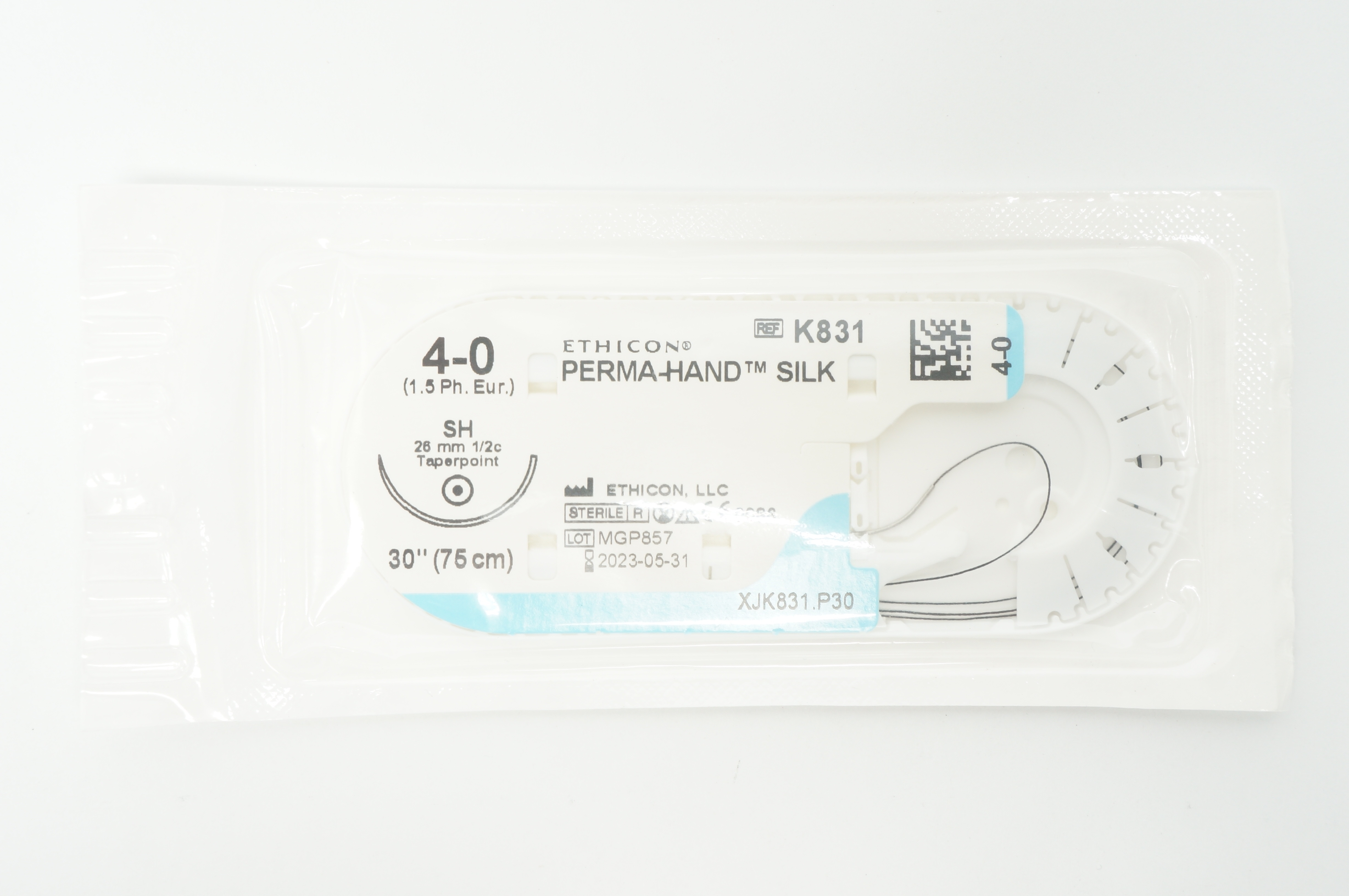 Ethicon K831 4-0 PERMA-HAND SILK, SH, 26mm 1/2c Taperpoint, 30inch (x)