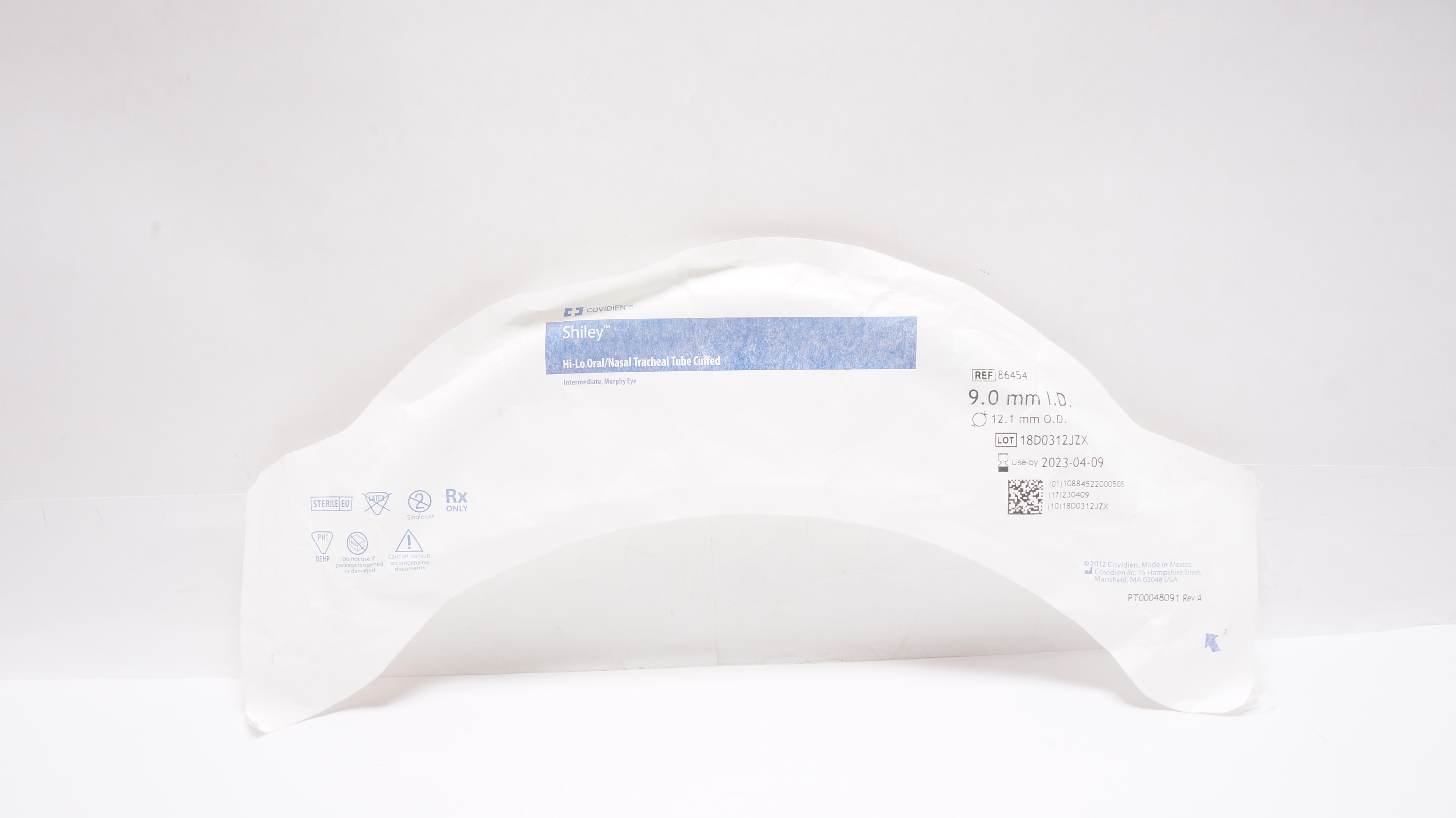 Covidien 86454 Shiley Hi-Lo Oral/Nasal Tracheal Tube Cuffed 9.0ID x 12.1mm OD(x)