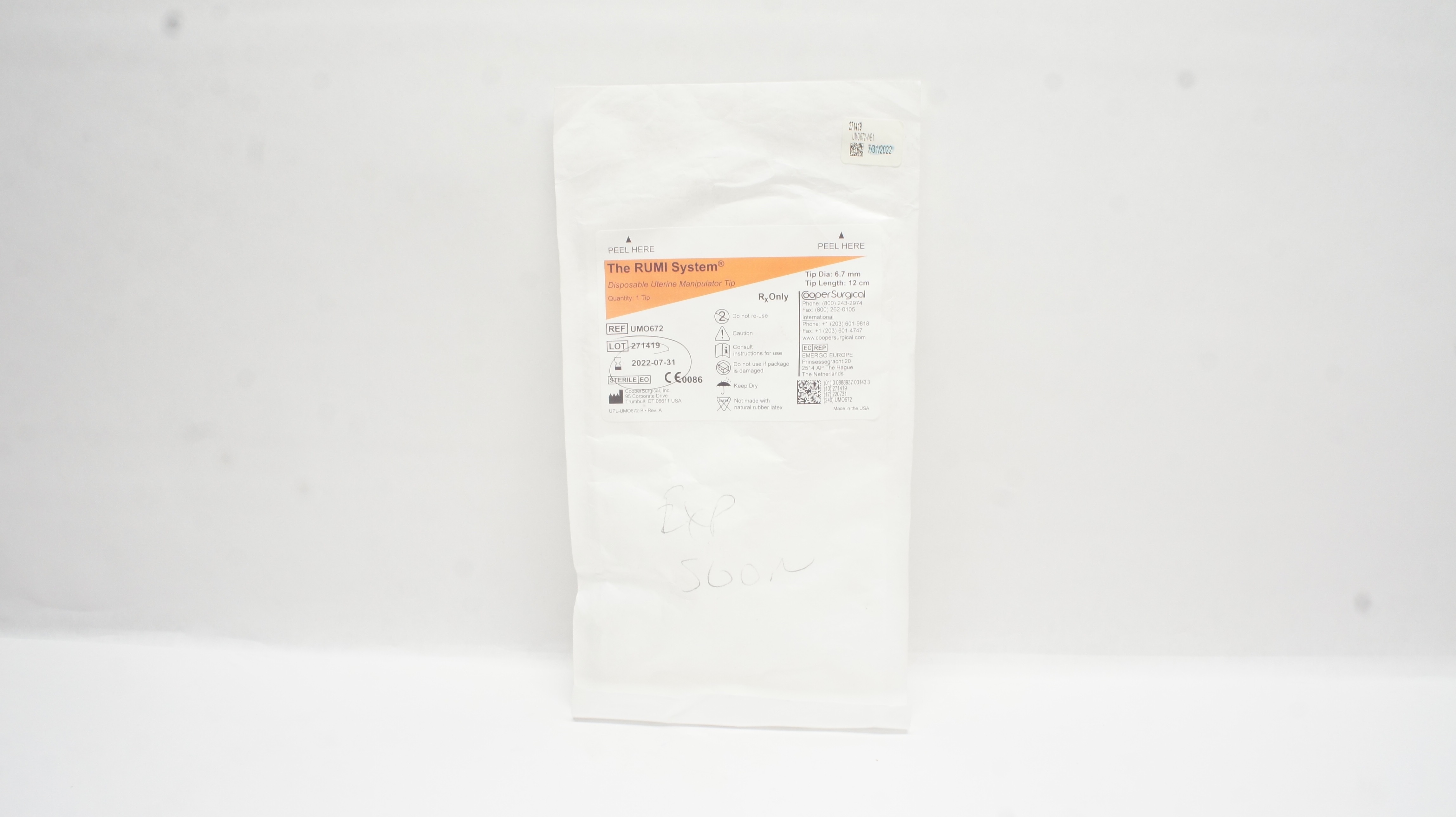 Cooper Surgical UMO672 Disposable Uterine Manipulator Tip 6.7mm x 12cm (x)