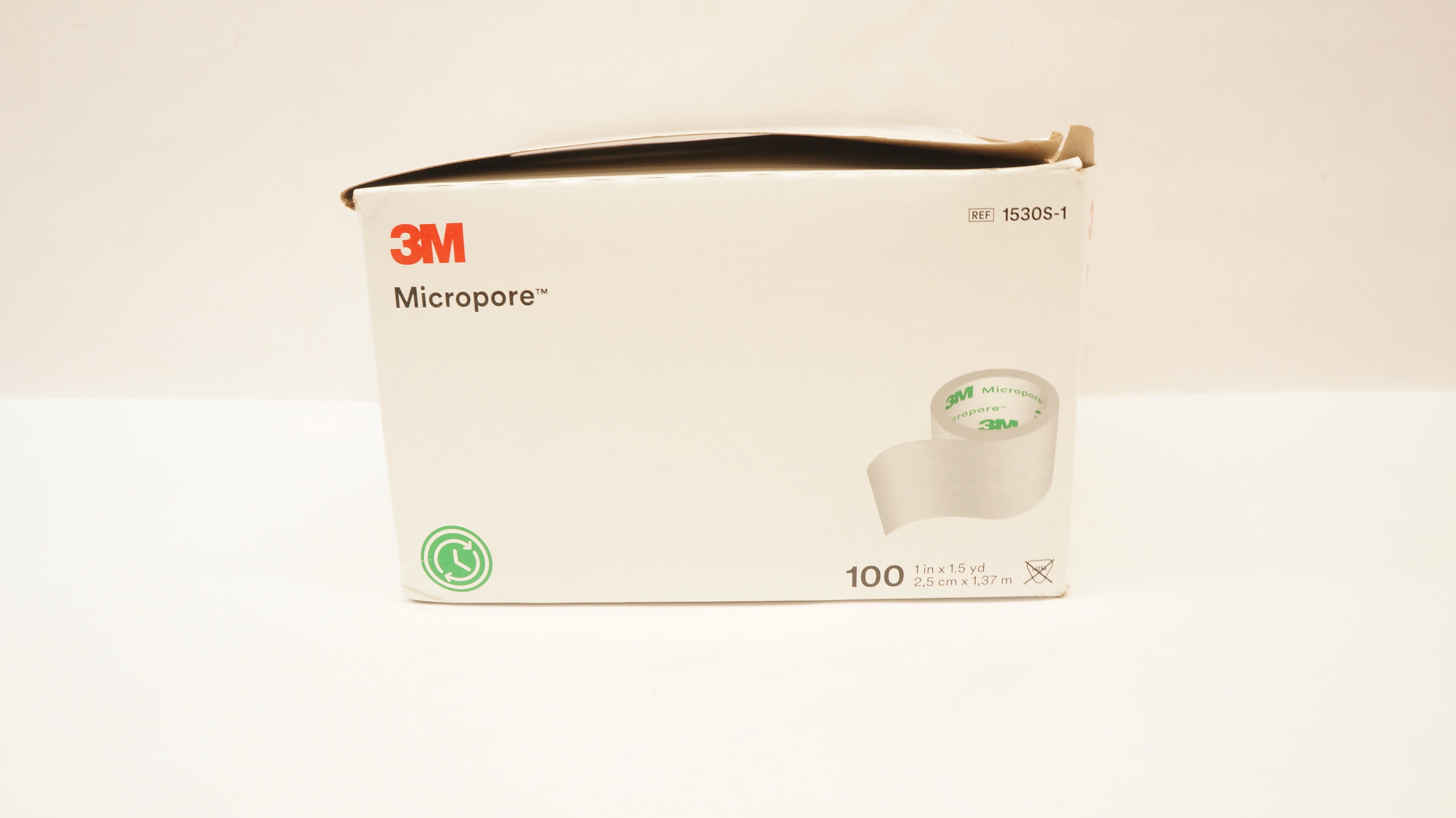 3M 1530S-1 Micropore Rolls Surgical Tape 1inch x 1.5yd. - Box of 100