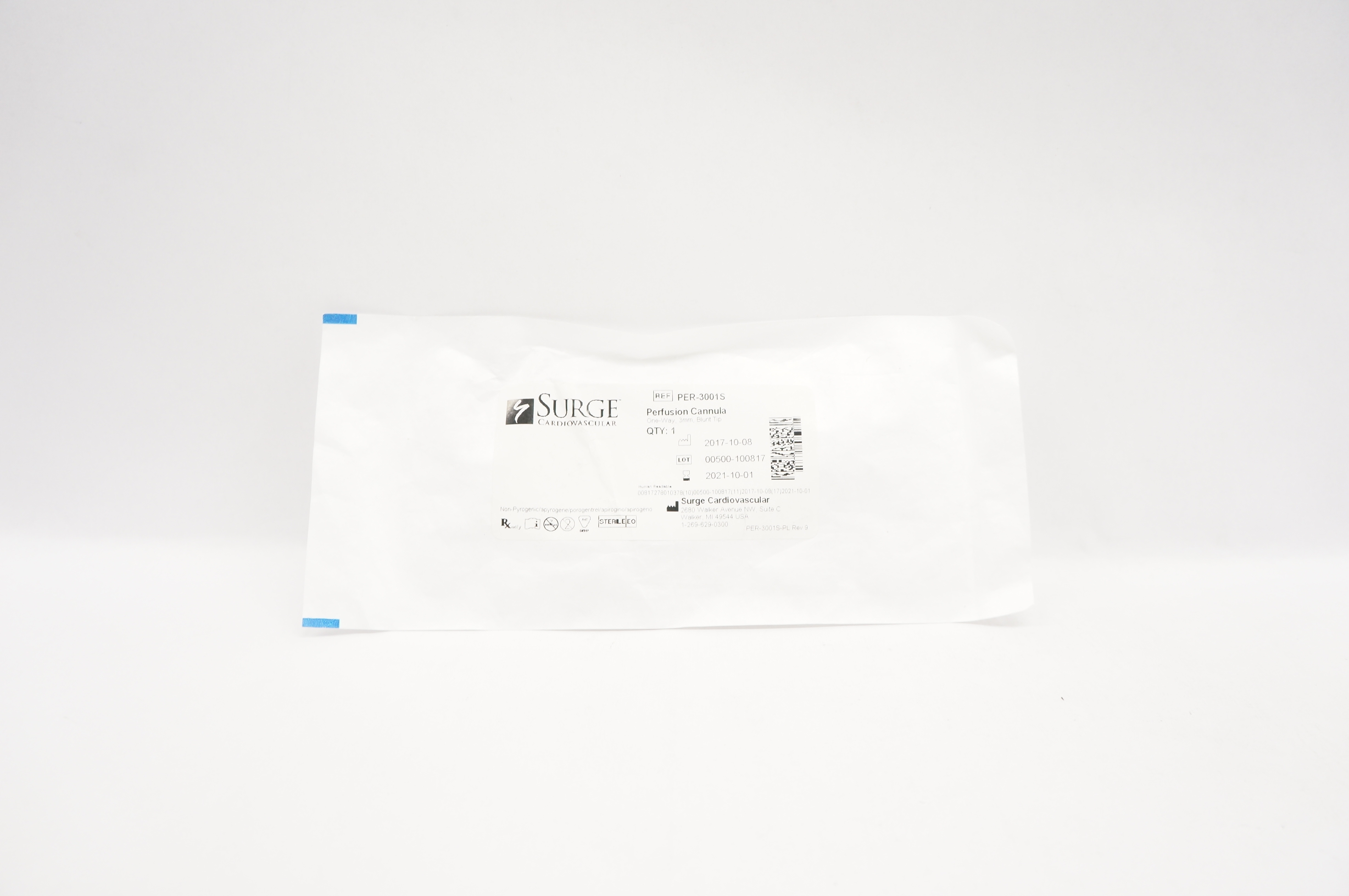 Surge Cardiovascular PER-3001S Perfusion Cannula One-Way Blunt Tip 3mm (x)