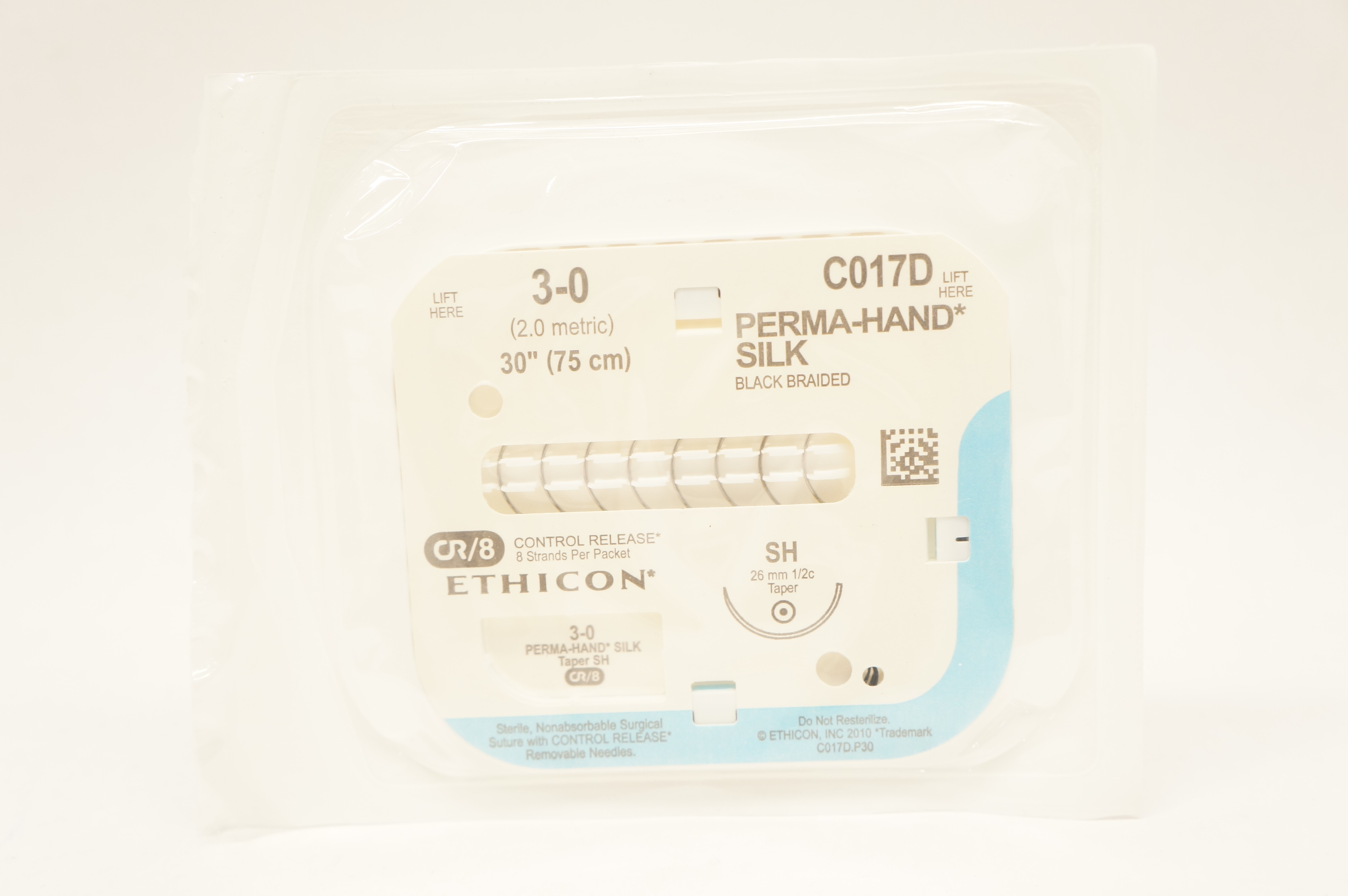 Ethicon C017D 3-0 PERMA-HAND SILK SH 26mm 1/2c Taper, 30inch