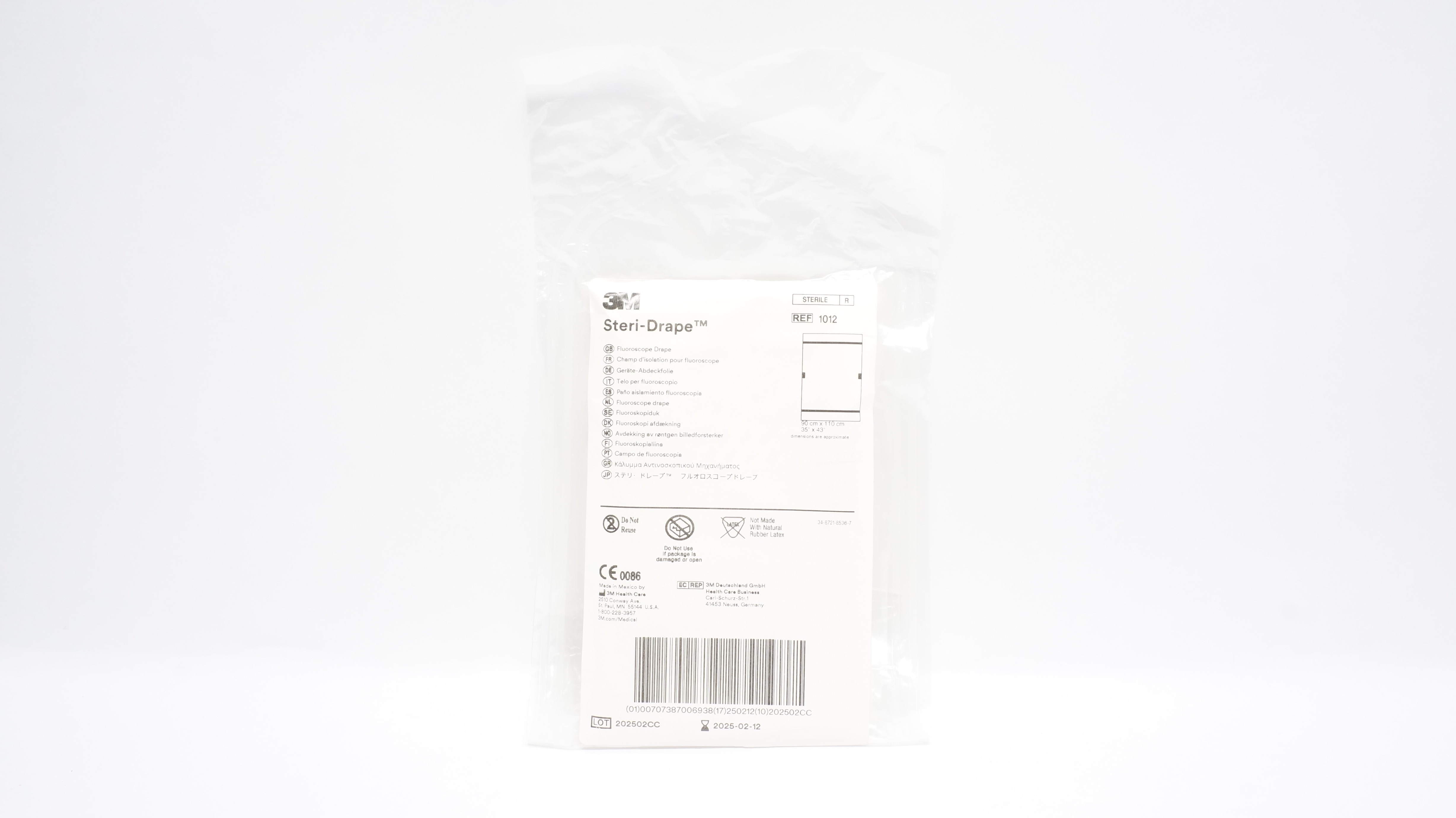 3M 1012 Steri-Drape Fluoroscope Drape 35inch x 43inch (X)