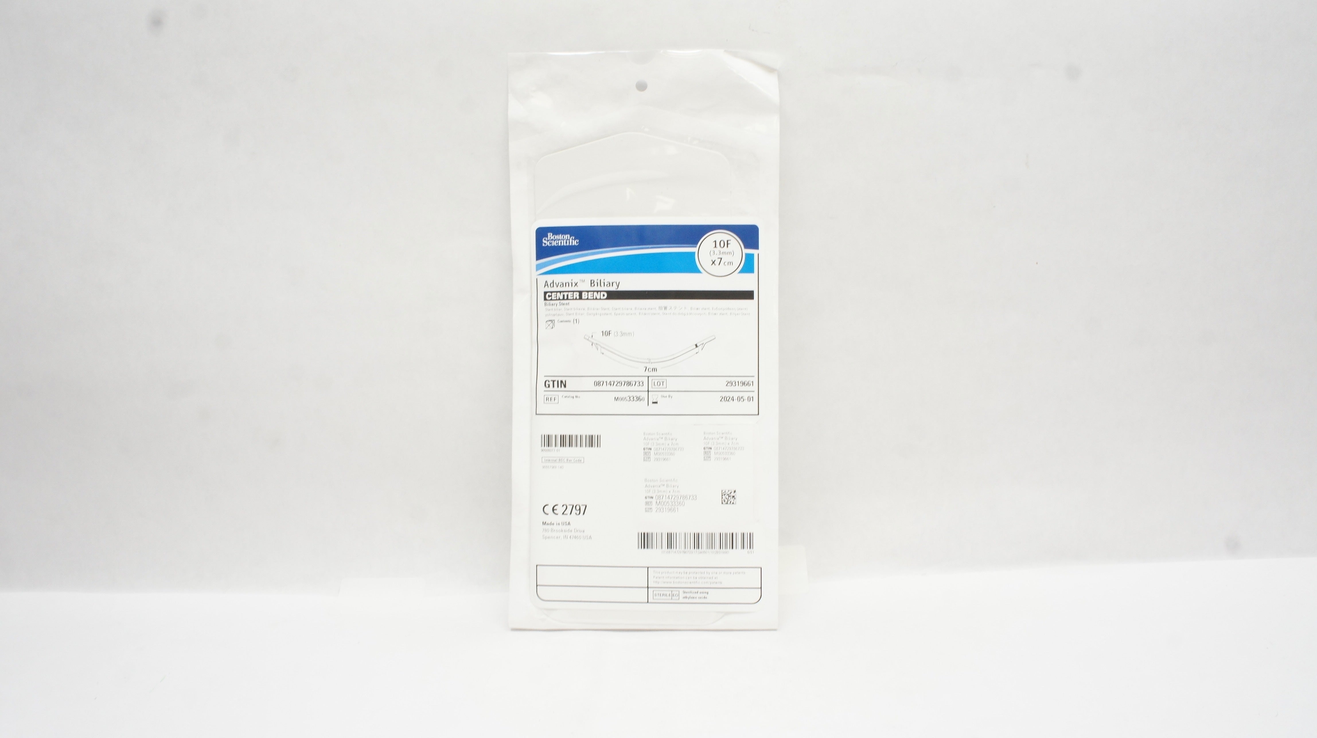 Boston Scientific M00533360 Advanix Biliary Center Bend 10F x 7cm