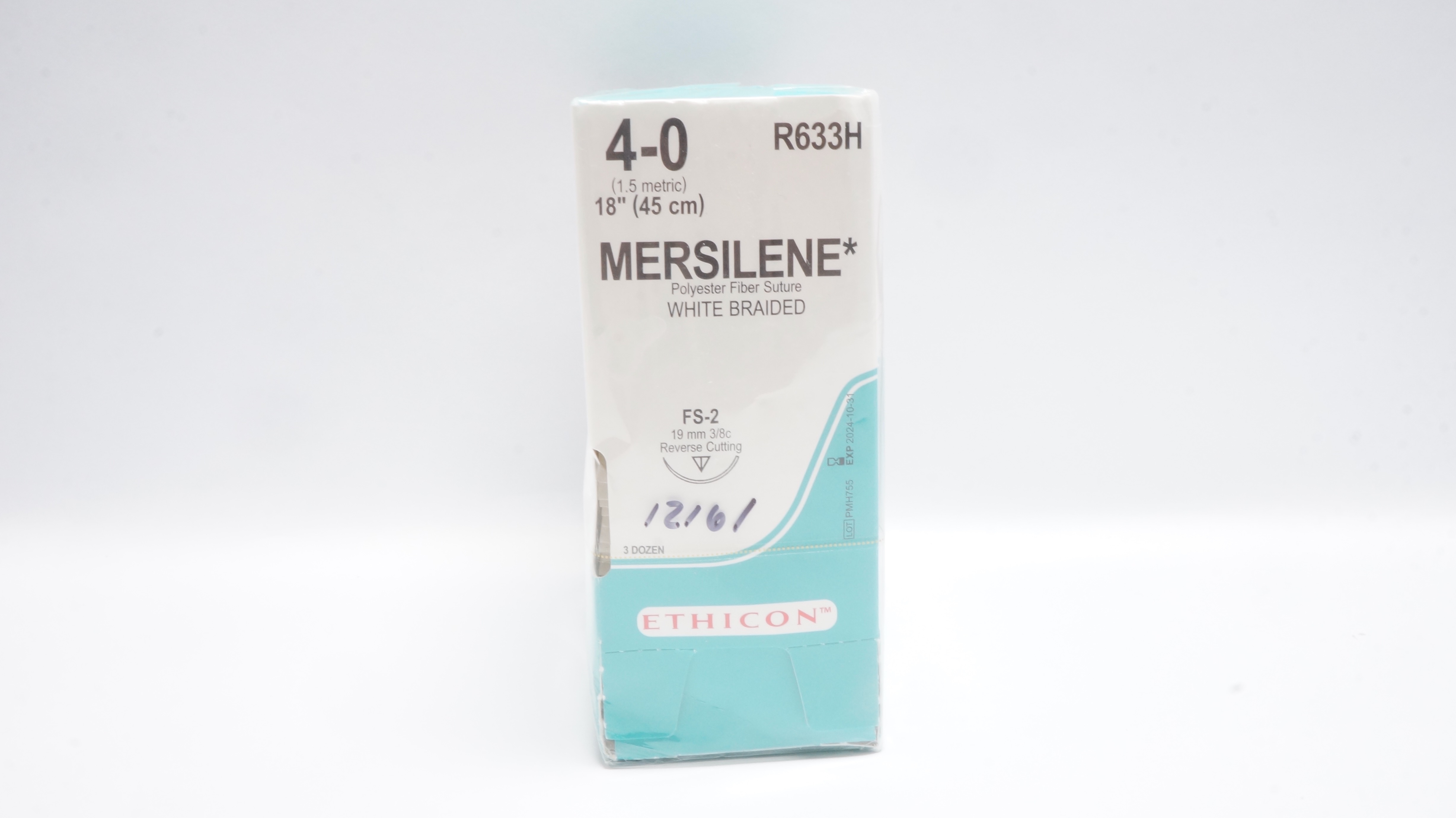 Ethicon R633H 4-0 Mersilene FS-2 19mm 3/8c Reverse Cutting 18inch (x)- Box of 36