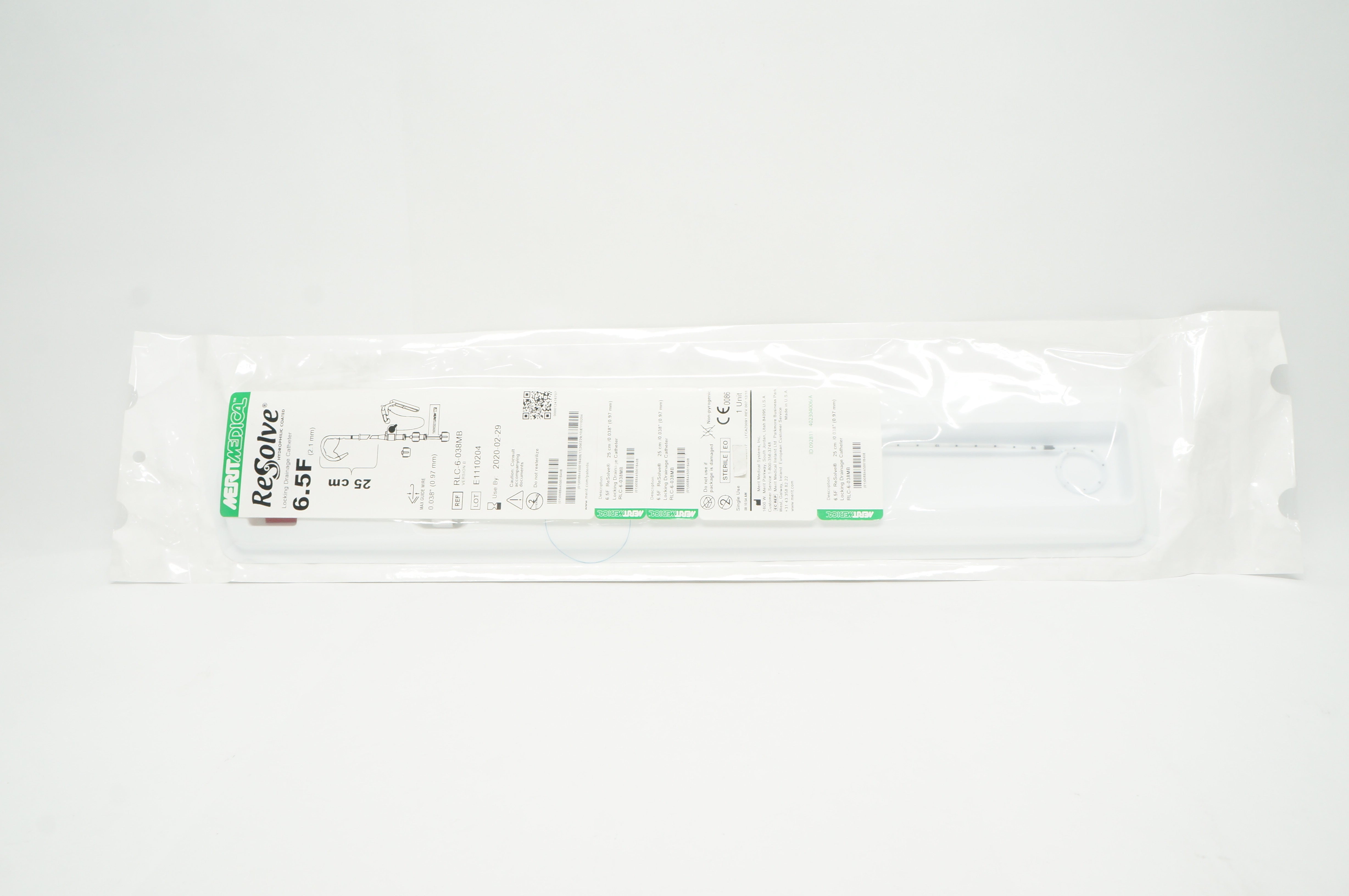 MeritMedical RLC-6-038MB ReSolve Locking Drainage Cath. 6.5F x 25cm (x)