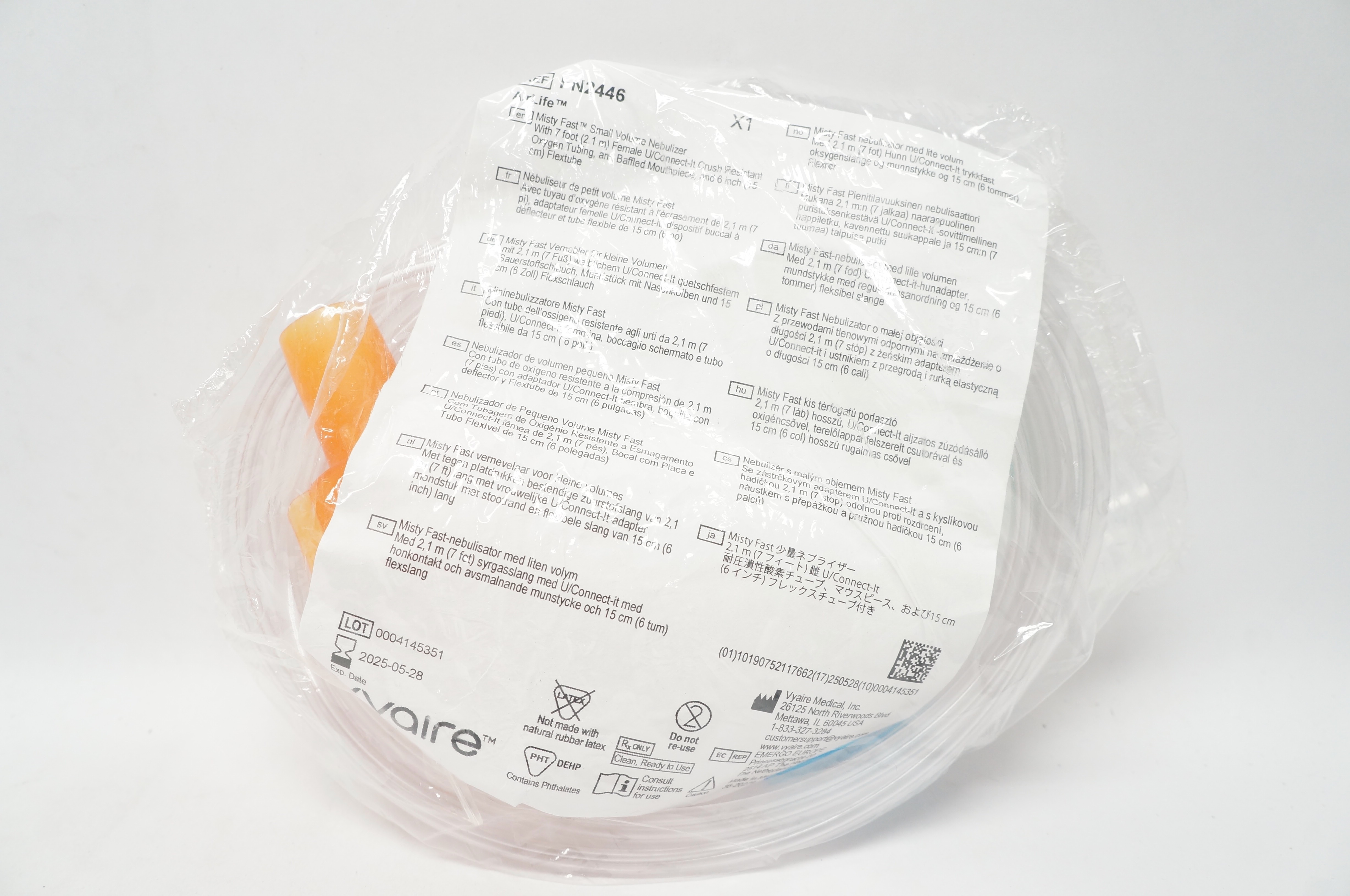 Vyaire FN2446 Airlife Misty Fast Small Volume Nebulizer 7Ft x 6 inch