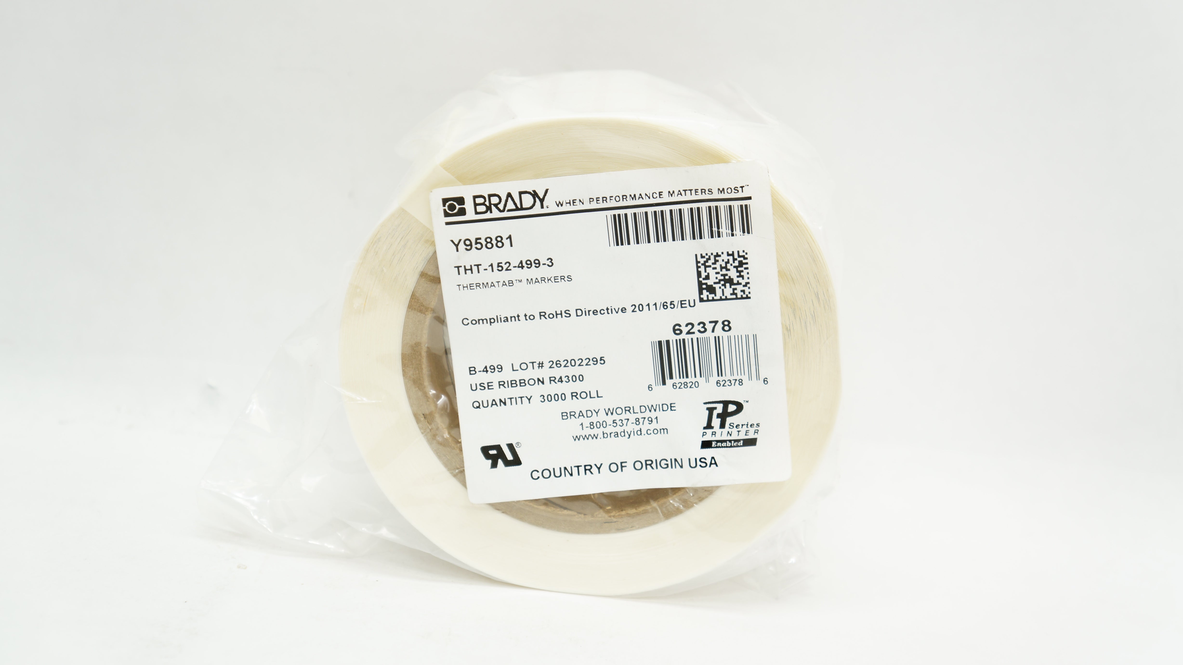 Brady THT-152-499-3 Thermatab Markers - 3000Roll