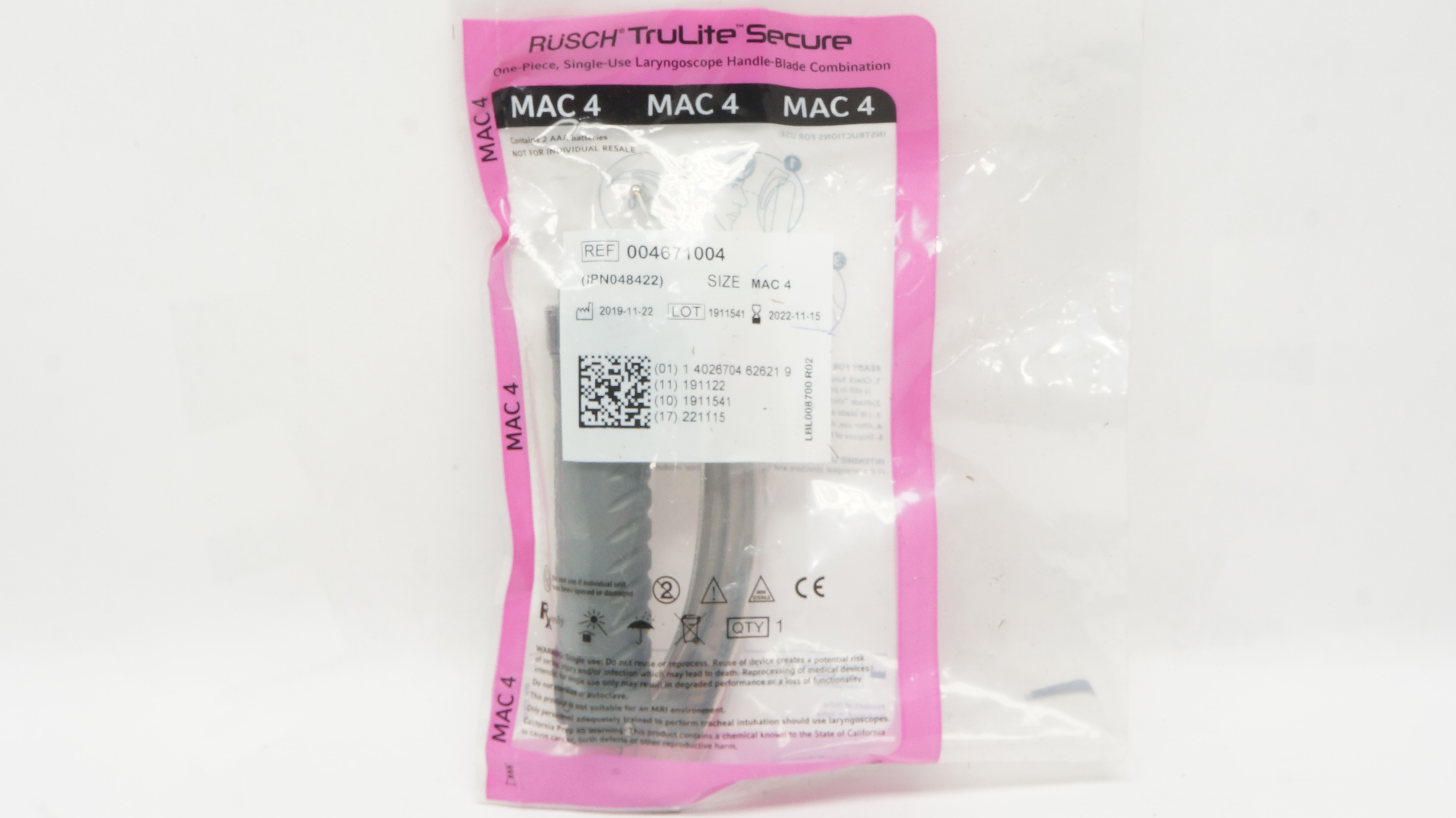 Teleflex 004671004 TruLite Secure Laryngoscope Handle-Blade Combination MAC 4(x)