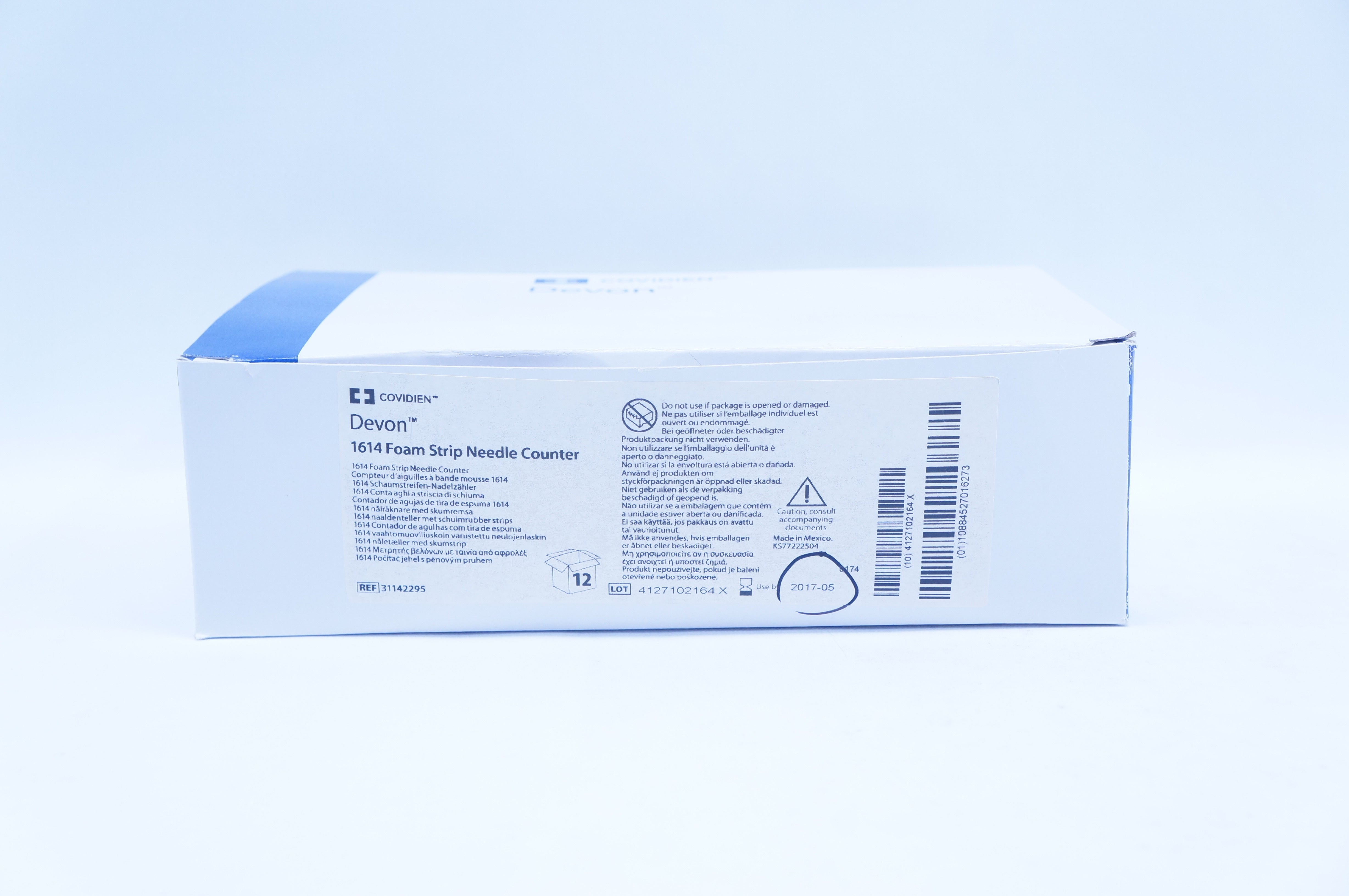 Covidien 31142295 Devon 1614 Foam Strip Ndle Counter (x) - Box of 12