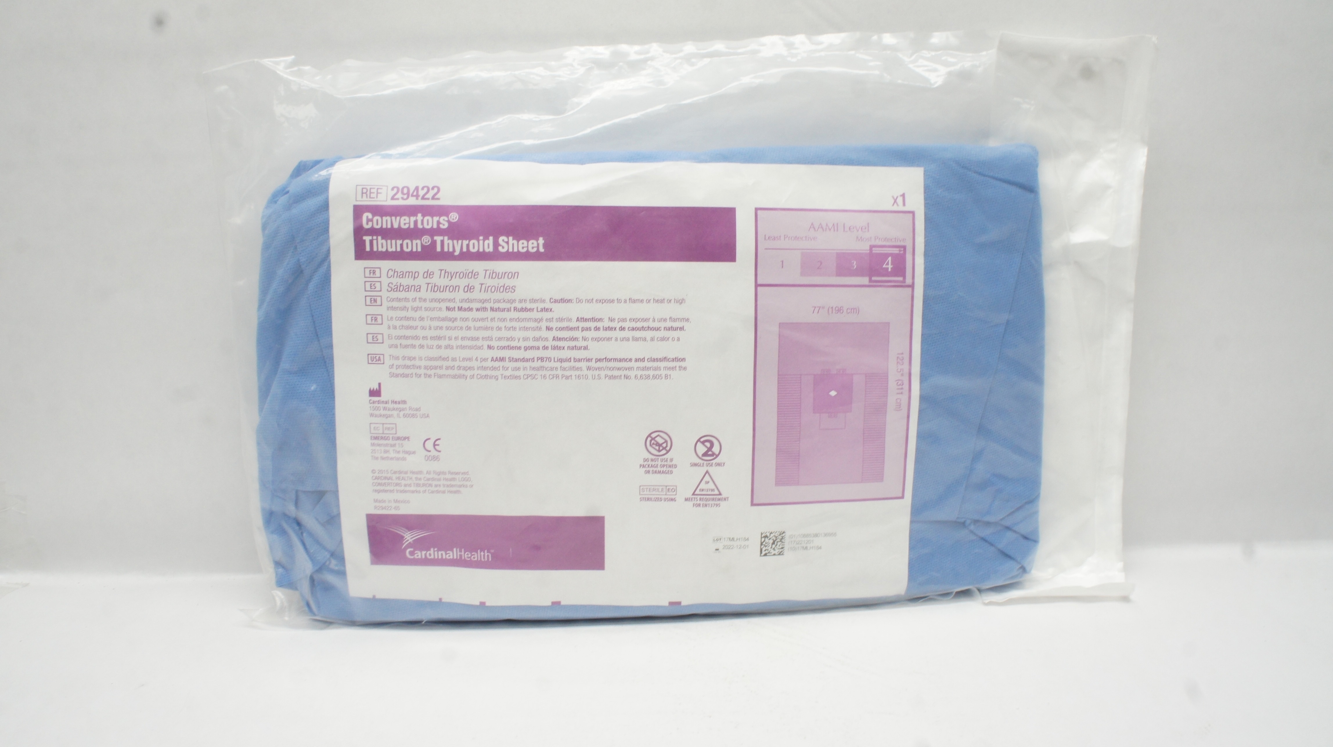 Cardinal Health 29422 Thyroid Sheet Convertors Tiburon 77inch x 122.5inch (x)
