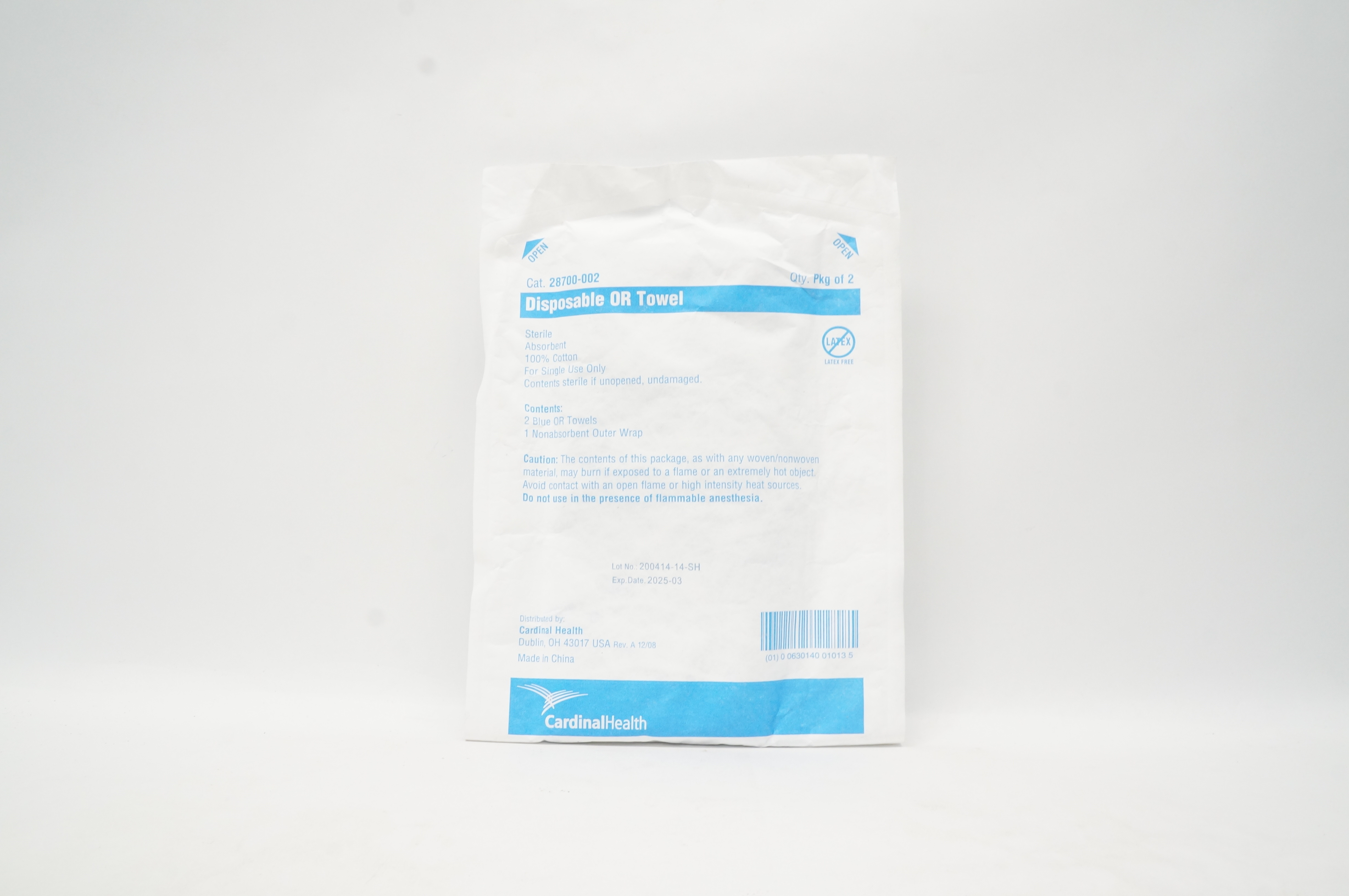 Cardinal Health 28700-002 Disposable OR Towel, Sterile Absorbent - Pack of 2