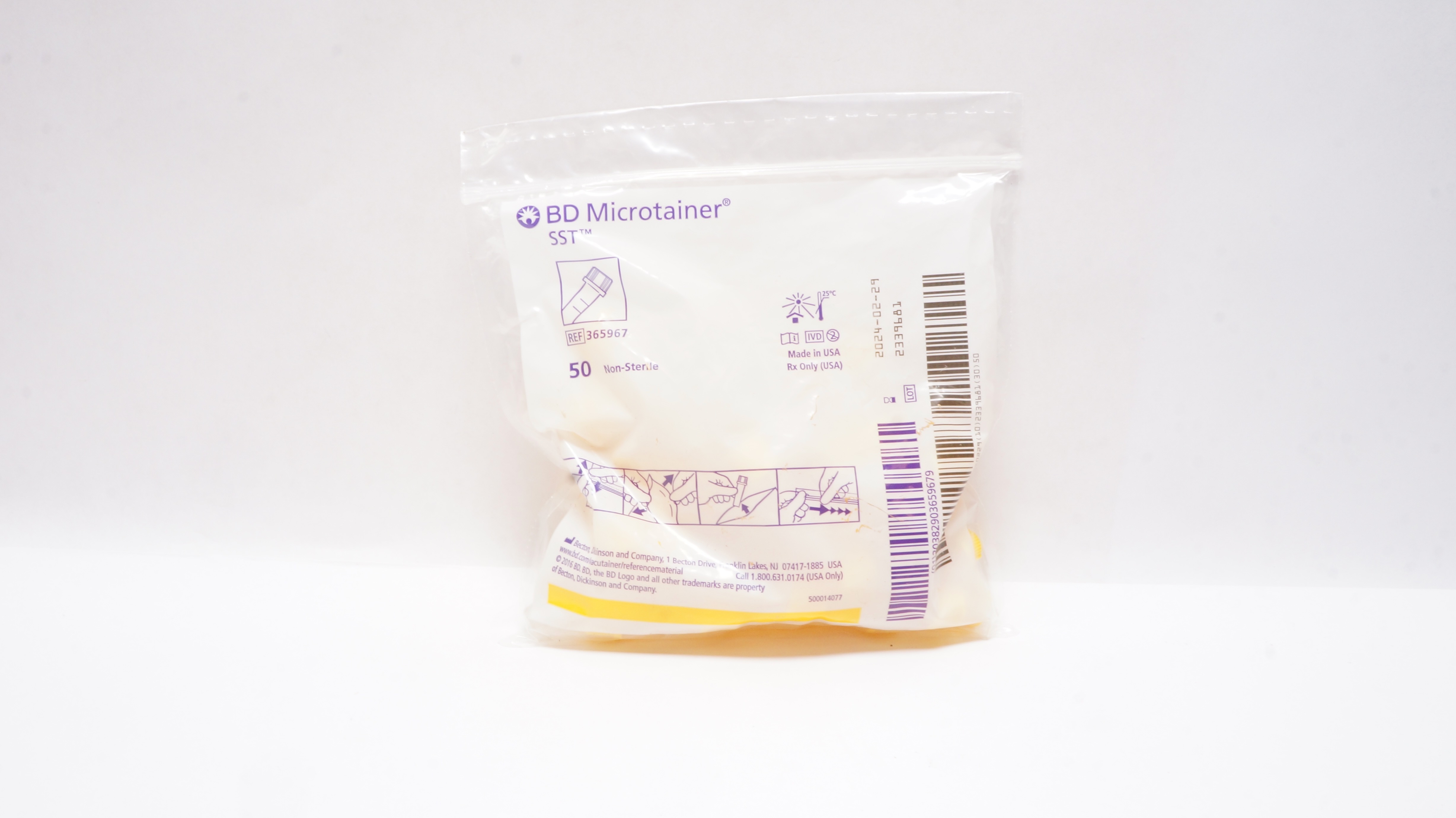 BD 365967 Microtainer SST, Blood Collection Tube - Pack of 50