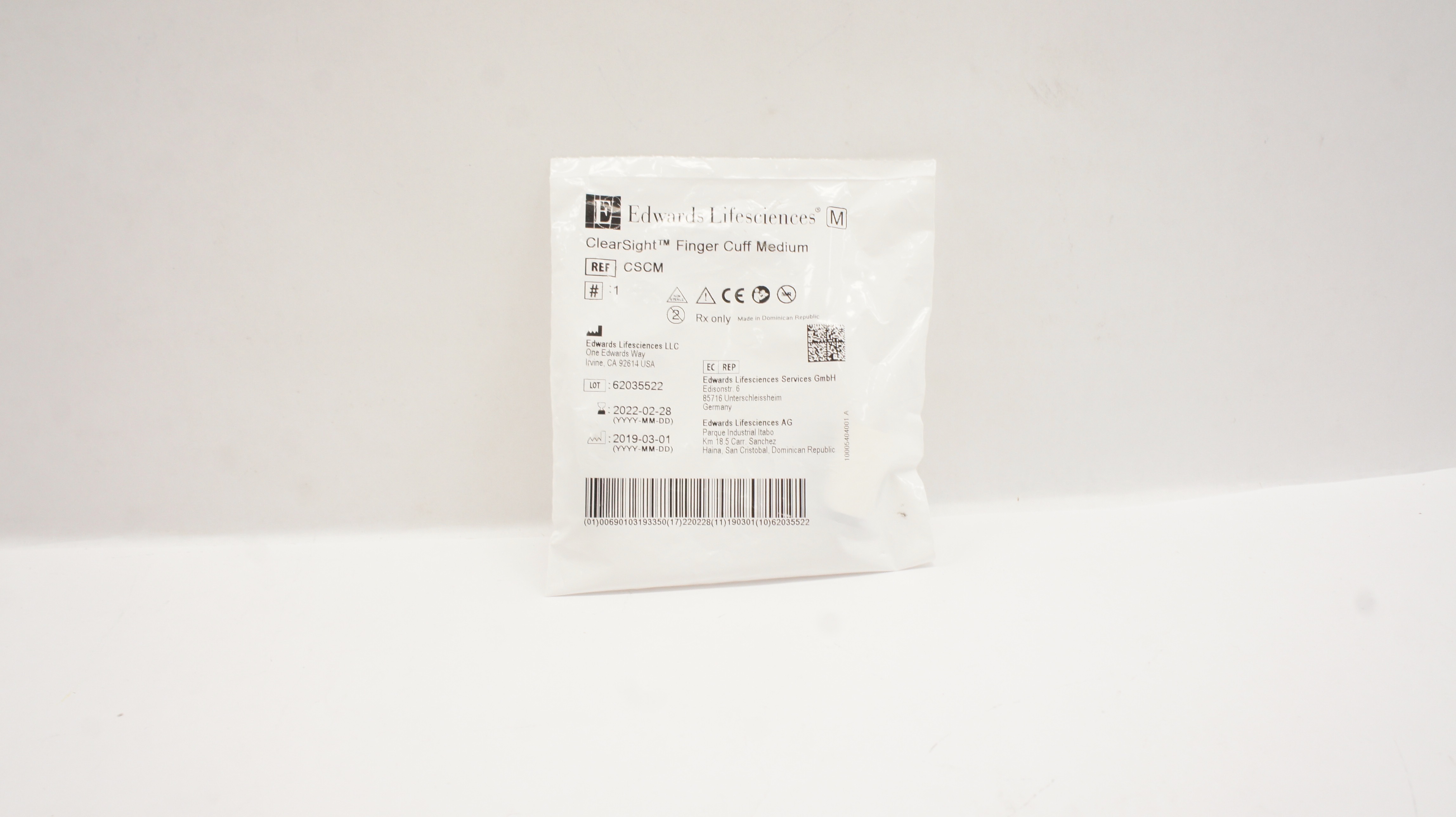 Edwards Lifesciences CSCM ClearSight Finger Cuff Medium (x)