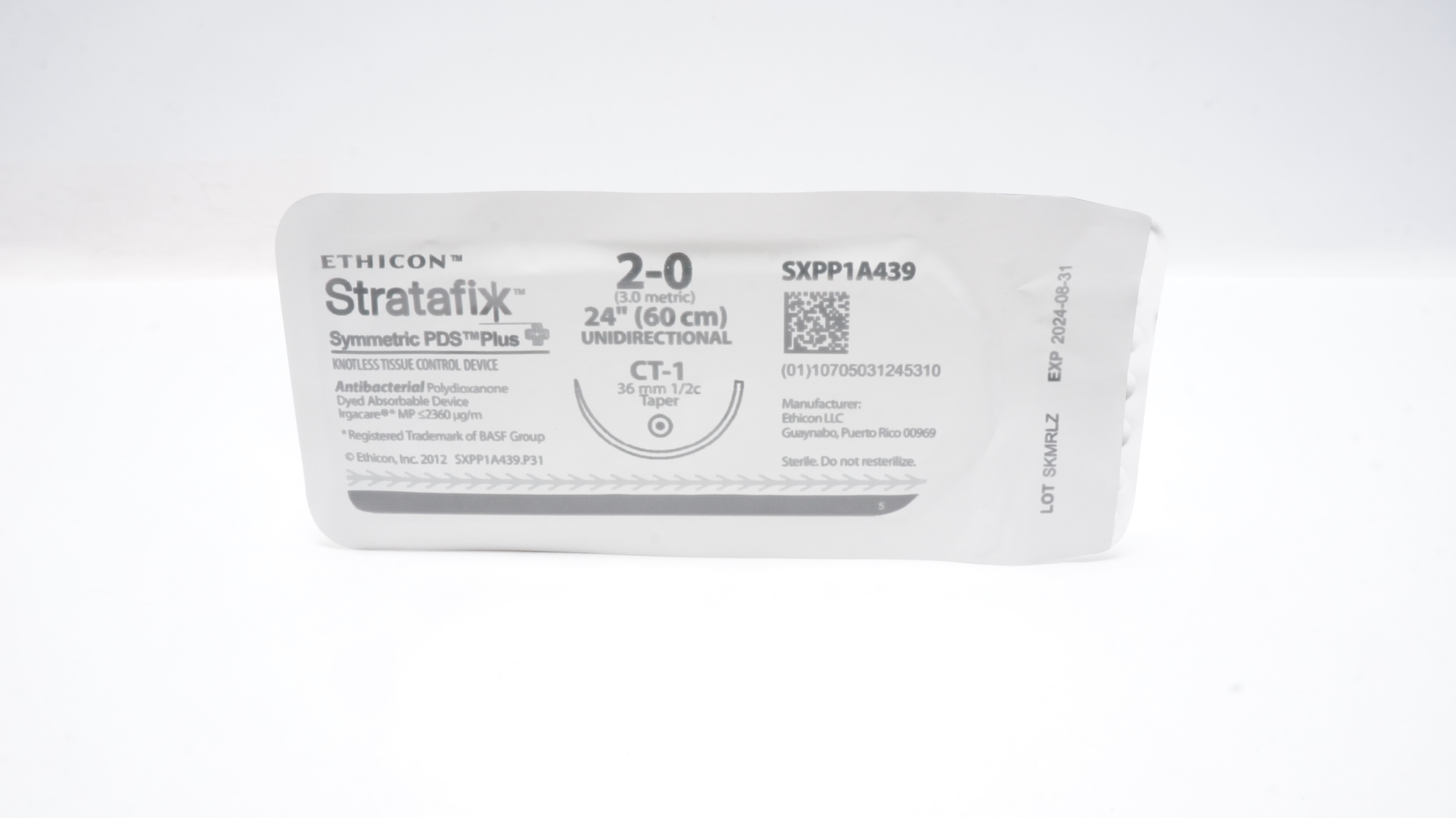 Ethicon SXPP1A439 2-0 Tissue Control Device CT-1 36mm 1/2c Taper 24inch(x)