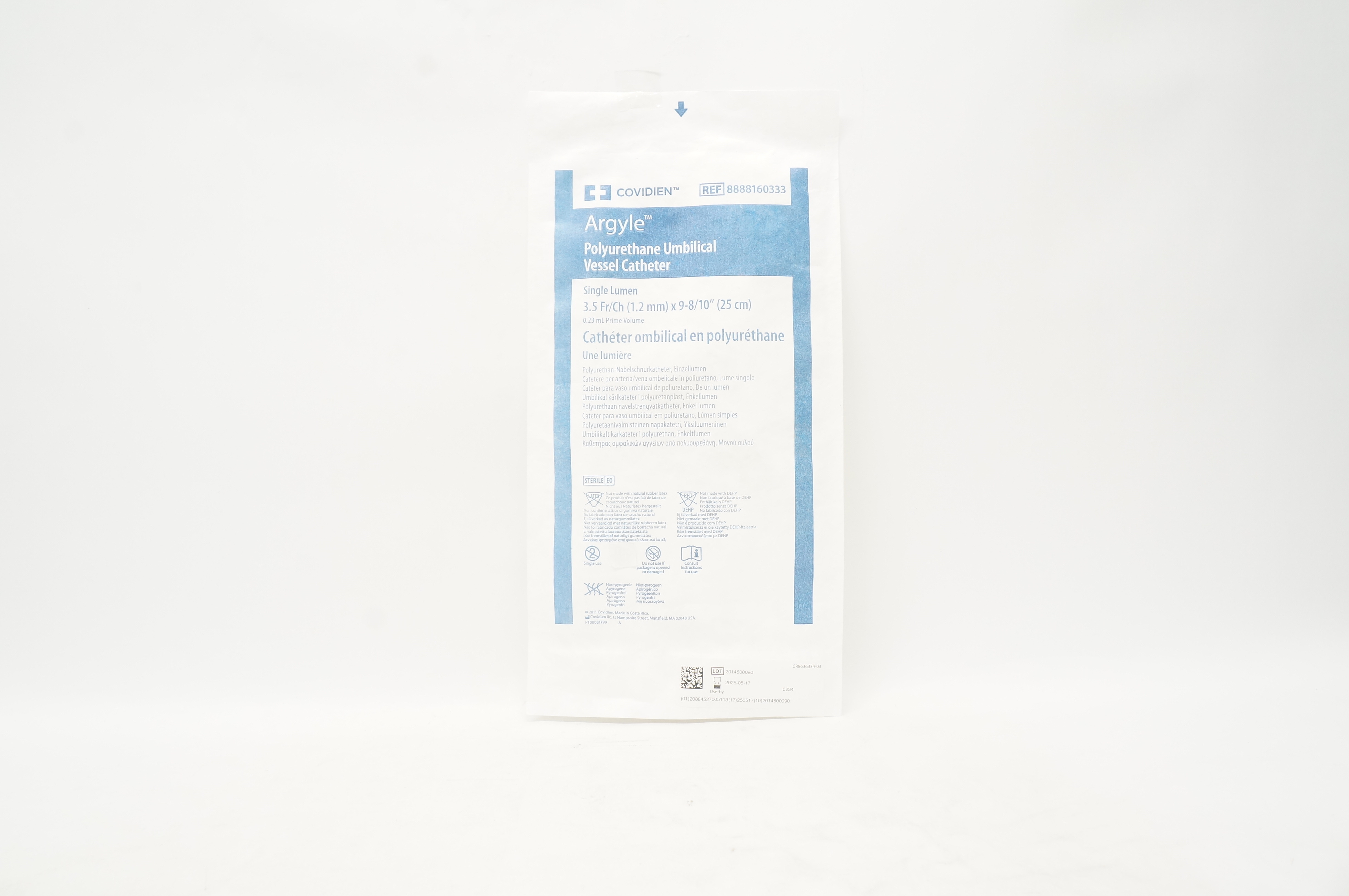 Covidien 8888160333 Argyle Umbilical Vessel Cath. 3.5Fr/Ch x 15inch x 0.15mL