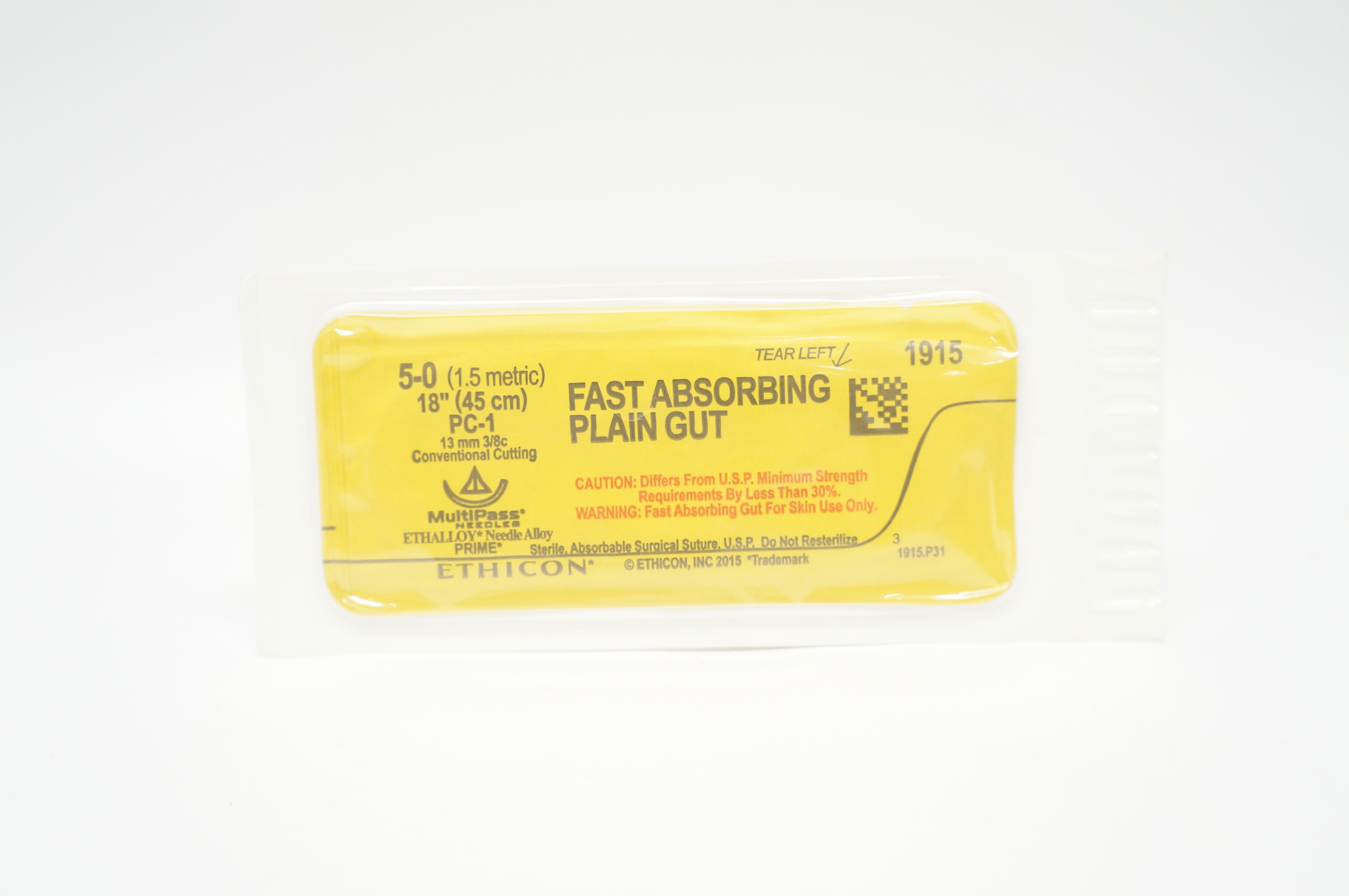 Ethicon 1915 5-0 Plain Gut Stre PC-1 13mm 3/8c Conventional Cutting 18 inch