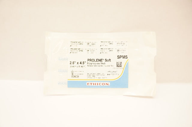 Ethicon SPMS Prolene Soft Polypropylene Surgical Mesh 2.5In x 4.5In (x)