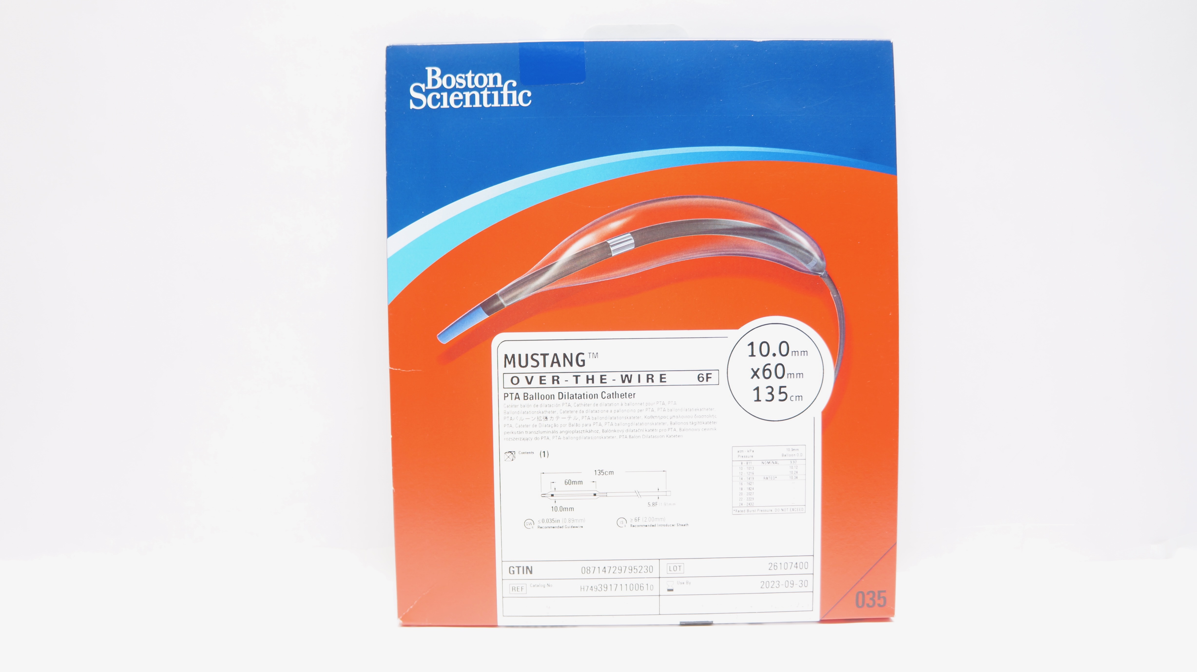 Boston Scientific 3917110061 Mustang OTV 6F, PTA Balloon Dilatation Cath.(x)