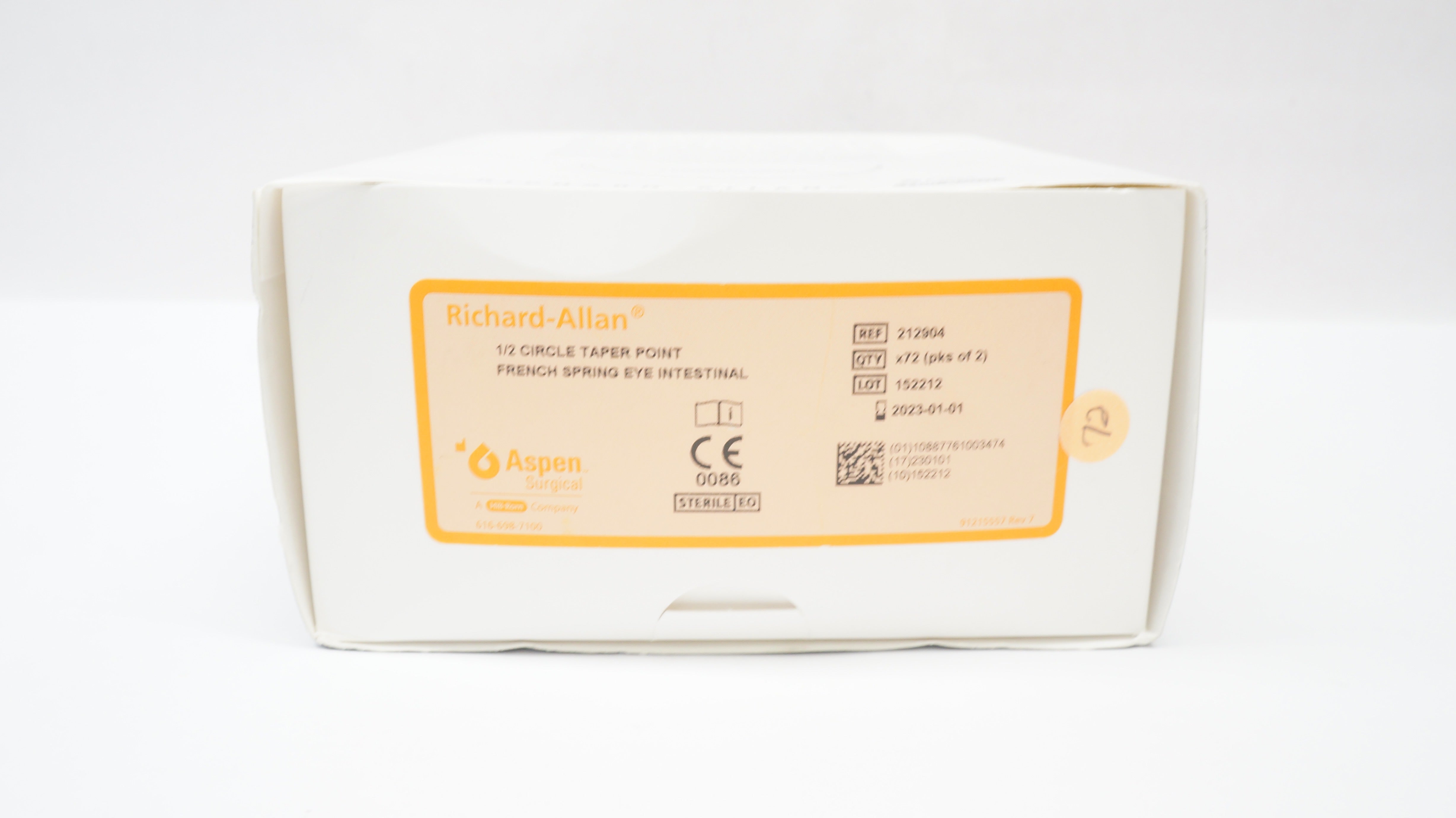 Aspen 212904 Richard-Allan 1/2 Circle Taper Point Surgical Needles - Pack of 2