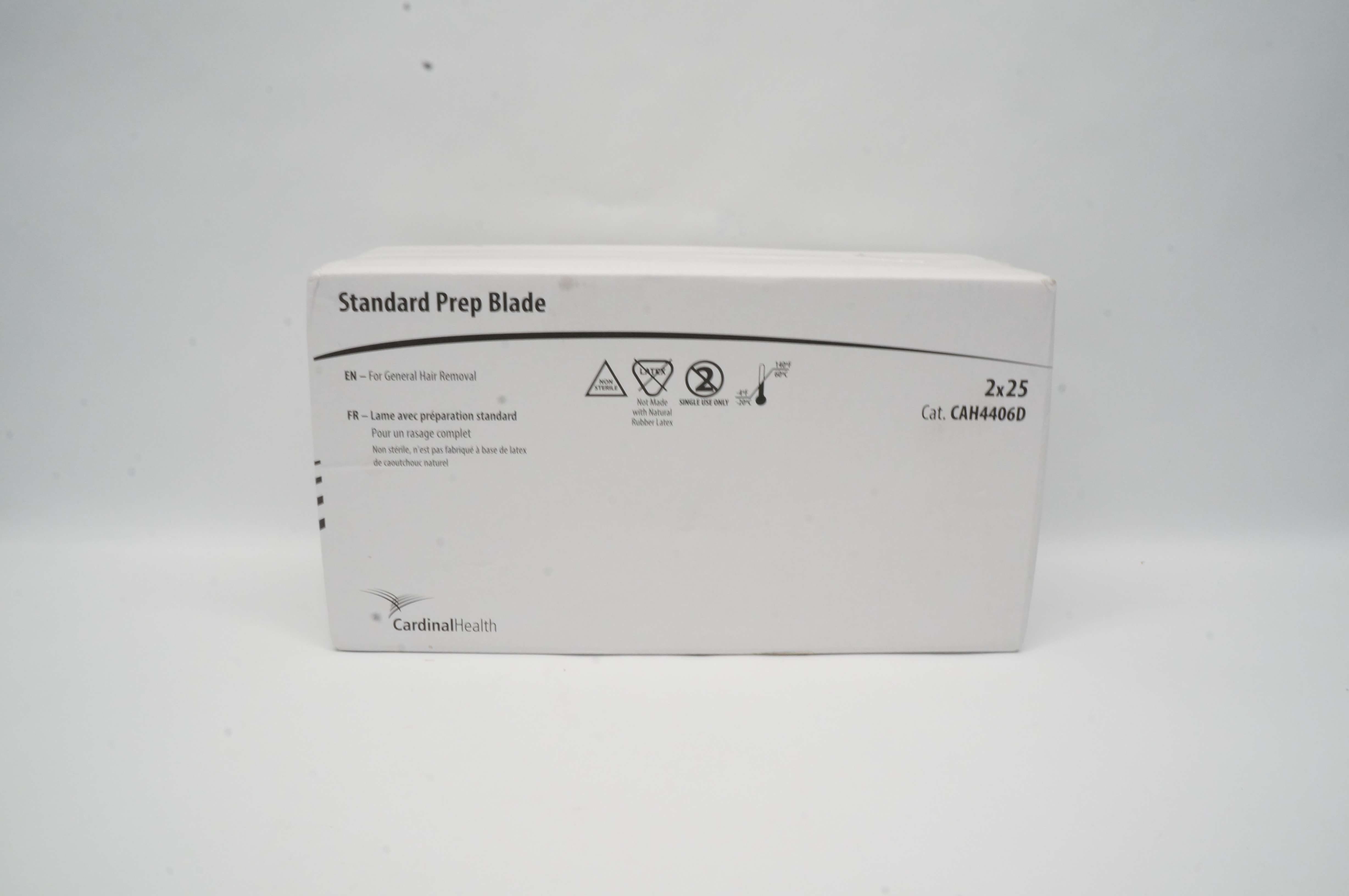 Cardinal Health CAH4406D Standard Prep Blade For General Hair Removal- Box of 50