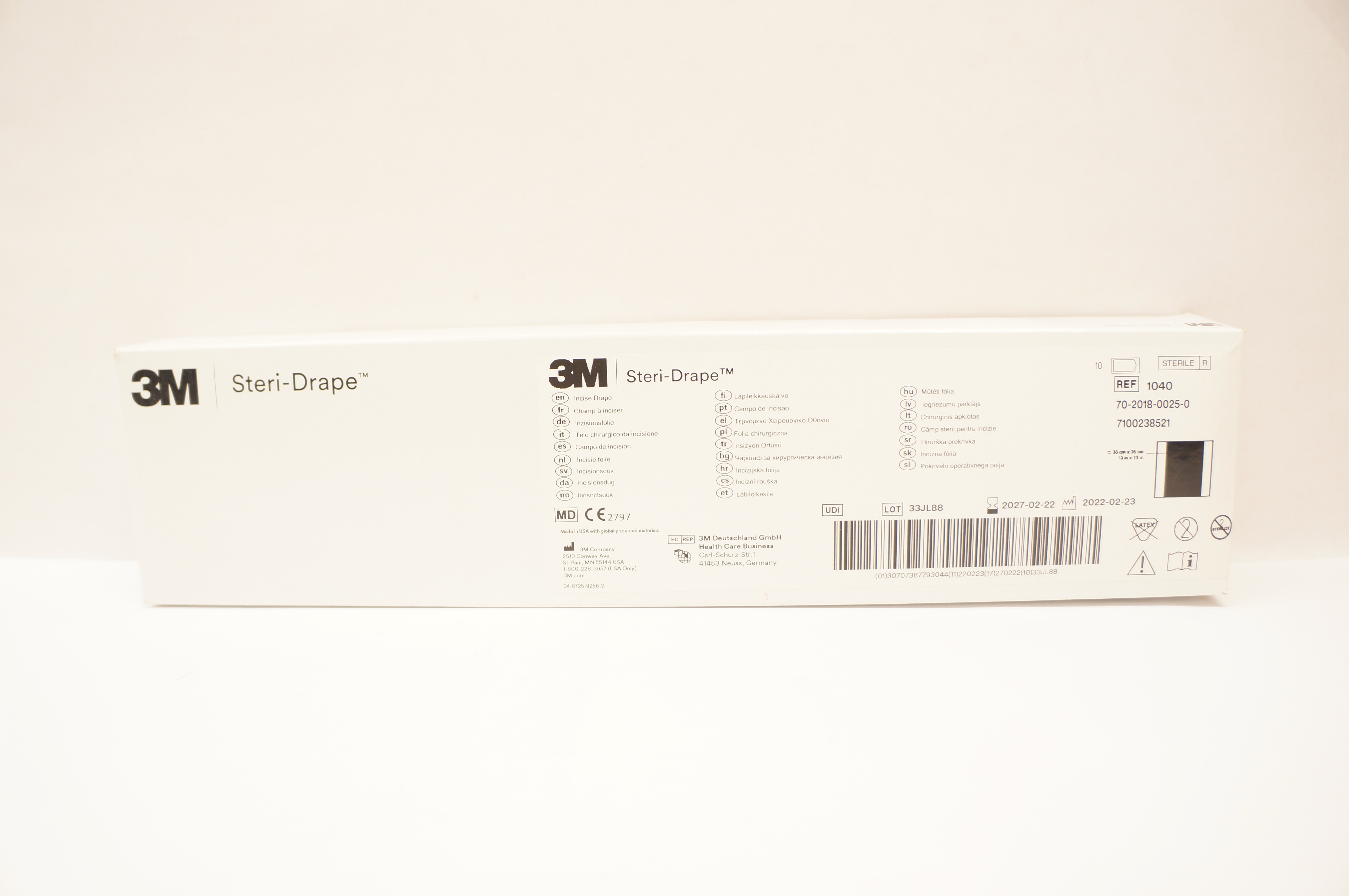 3M 1040 Steri-Drape Incise 13inch x 13inch - Box of 10