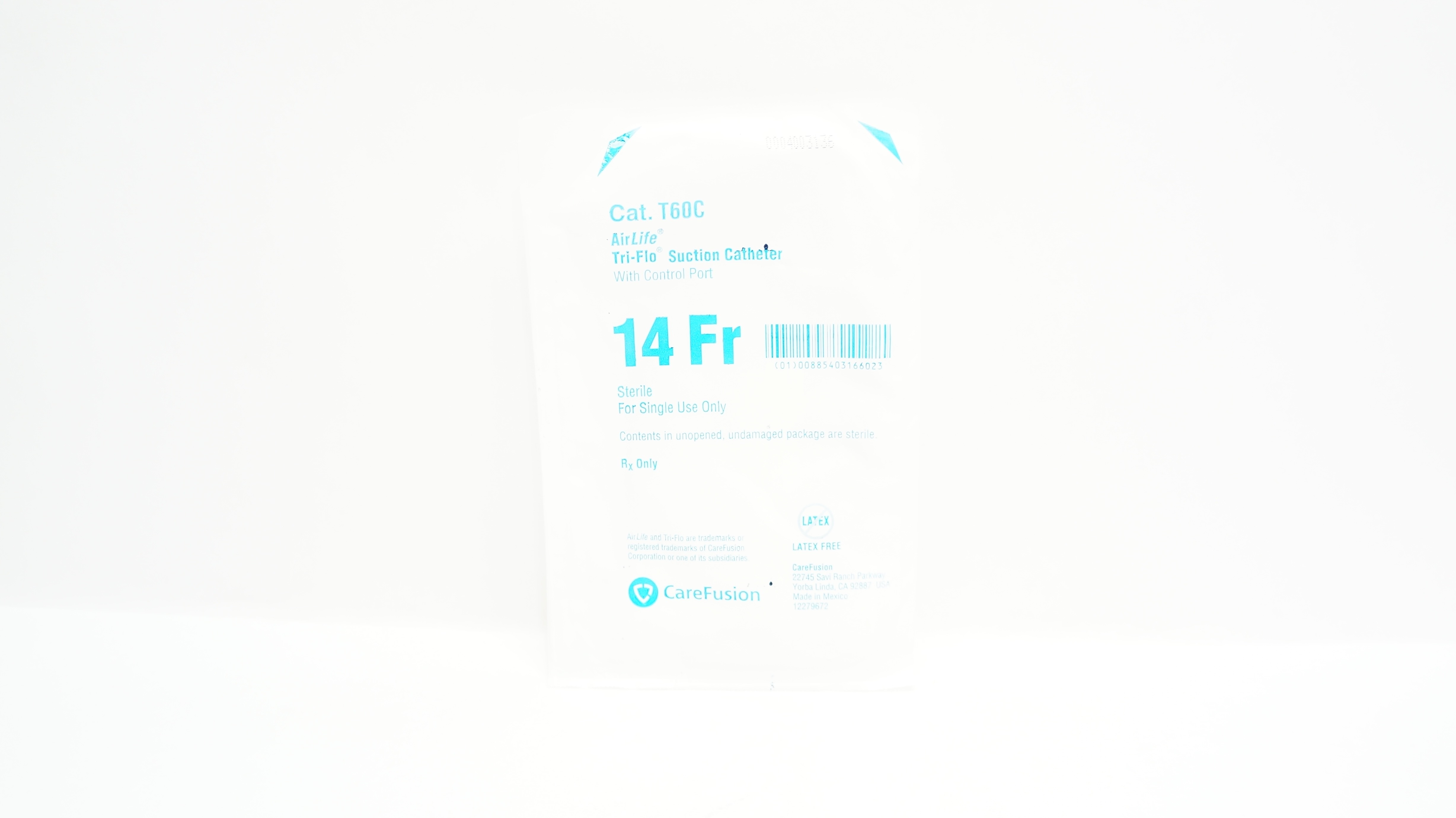 CareFusion T60C AirLife Tri-Flo Suction Cath. with Control Port, 14Fr.