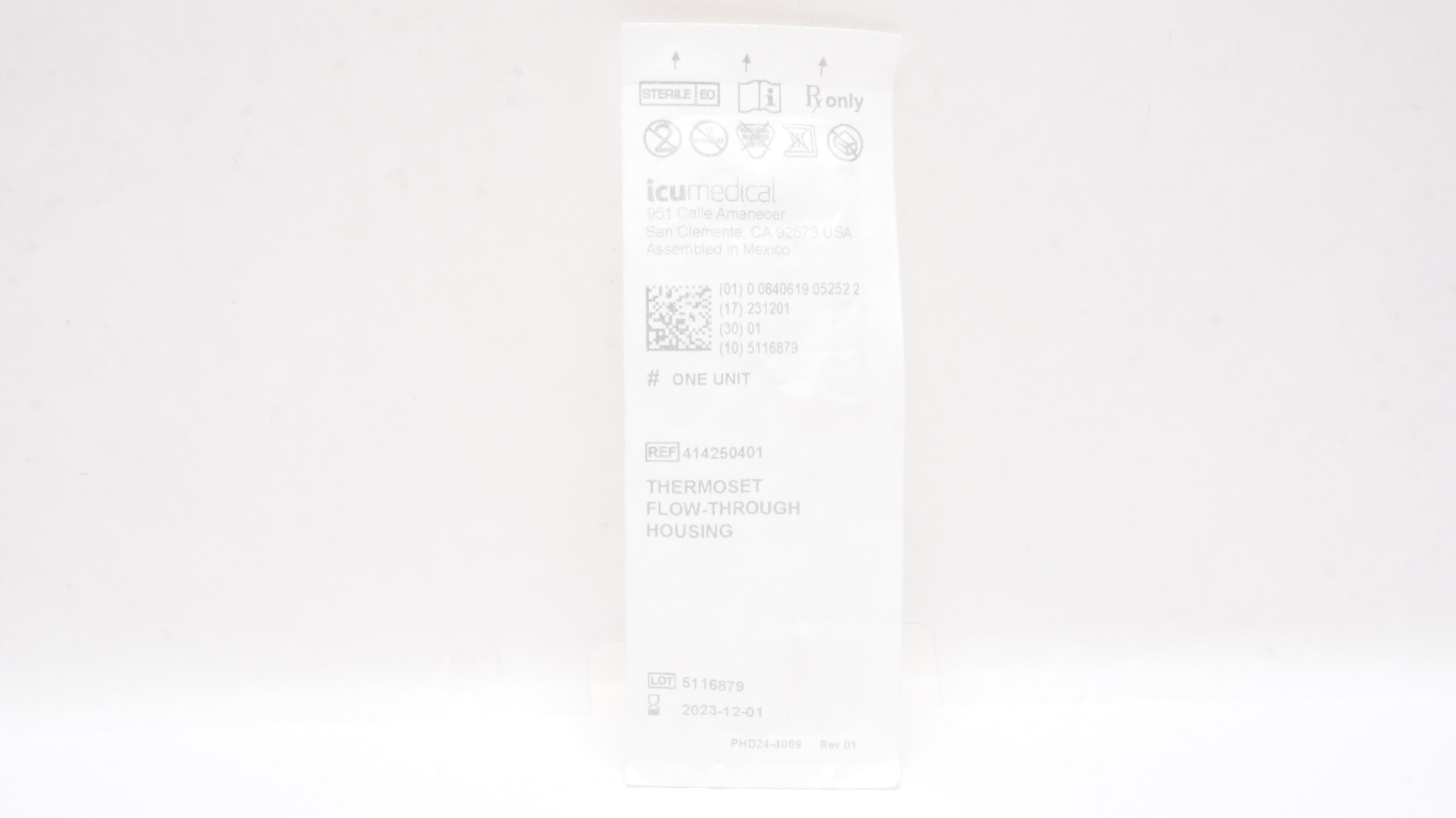 ICU Medical 414250401 Thermoset Flow-Through Housing