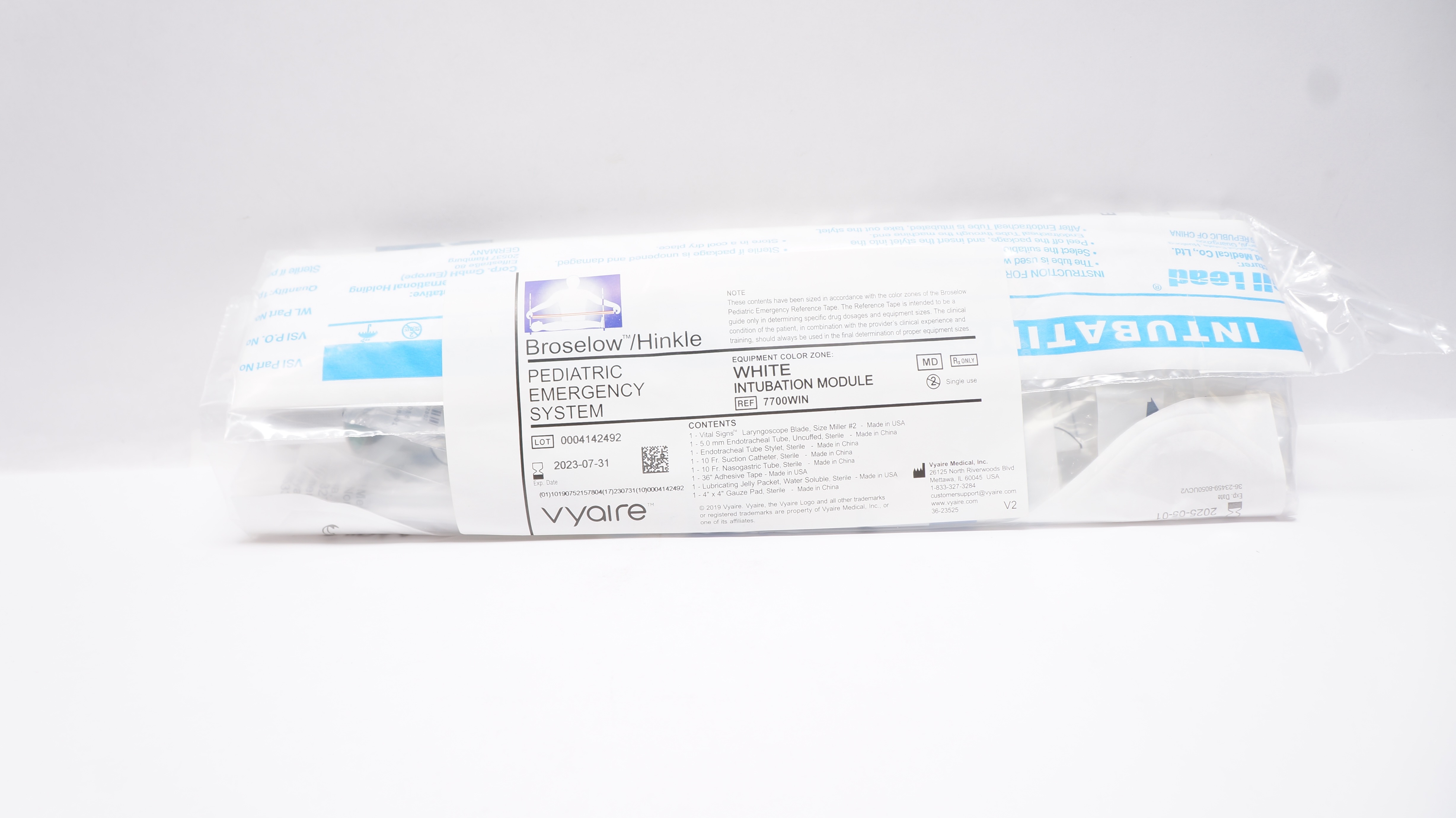 Vyaire 7700WIN Broselow/Hinkle Pediatric Emergency System, Intubation Module (x)