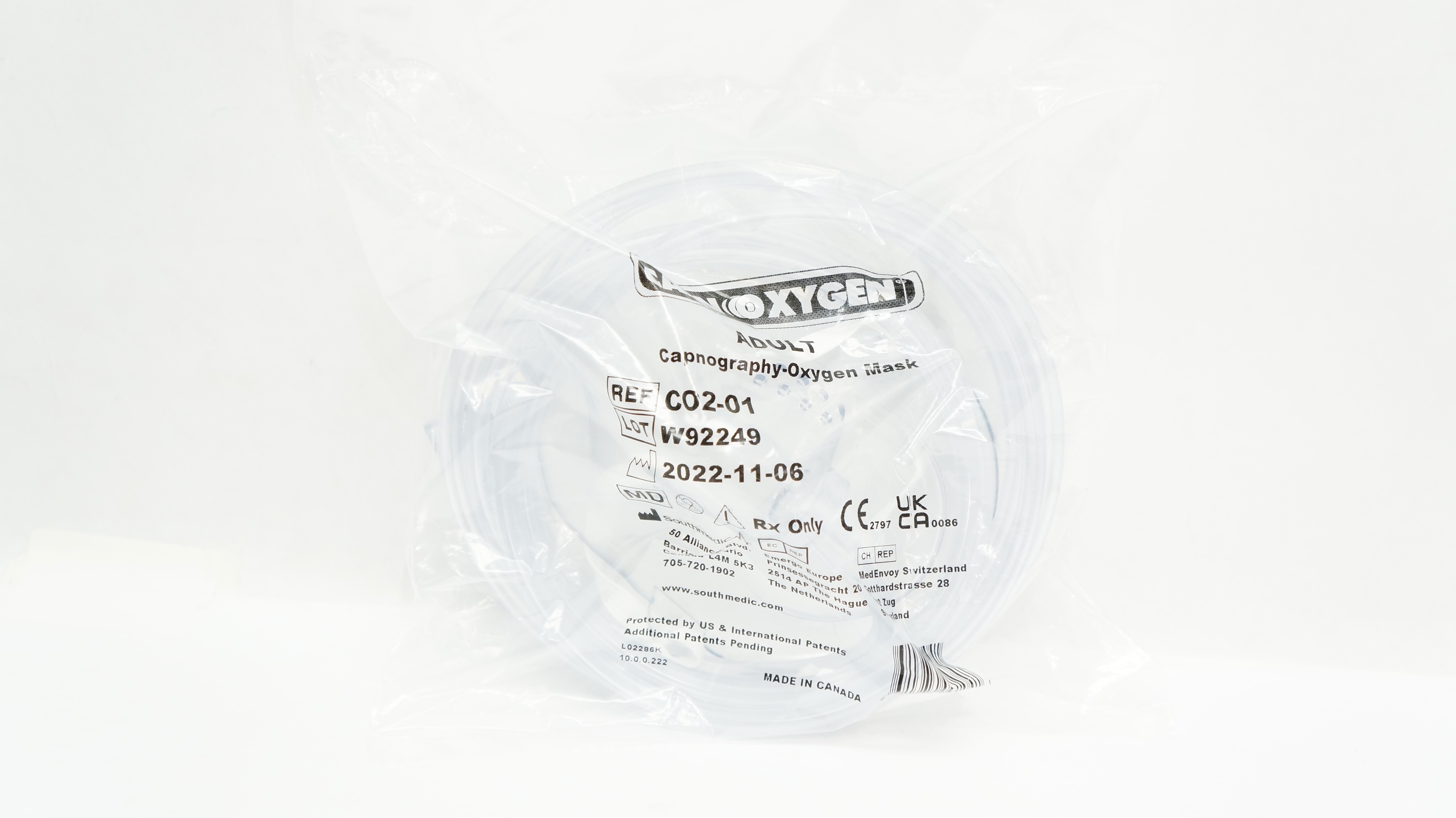 South Medical C02-01 Capnoxygen Adult Capnography-Oxygen Mask