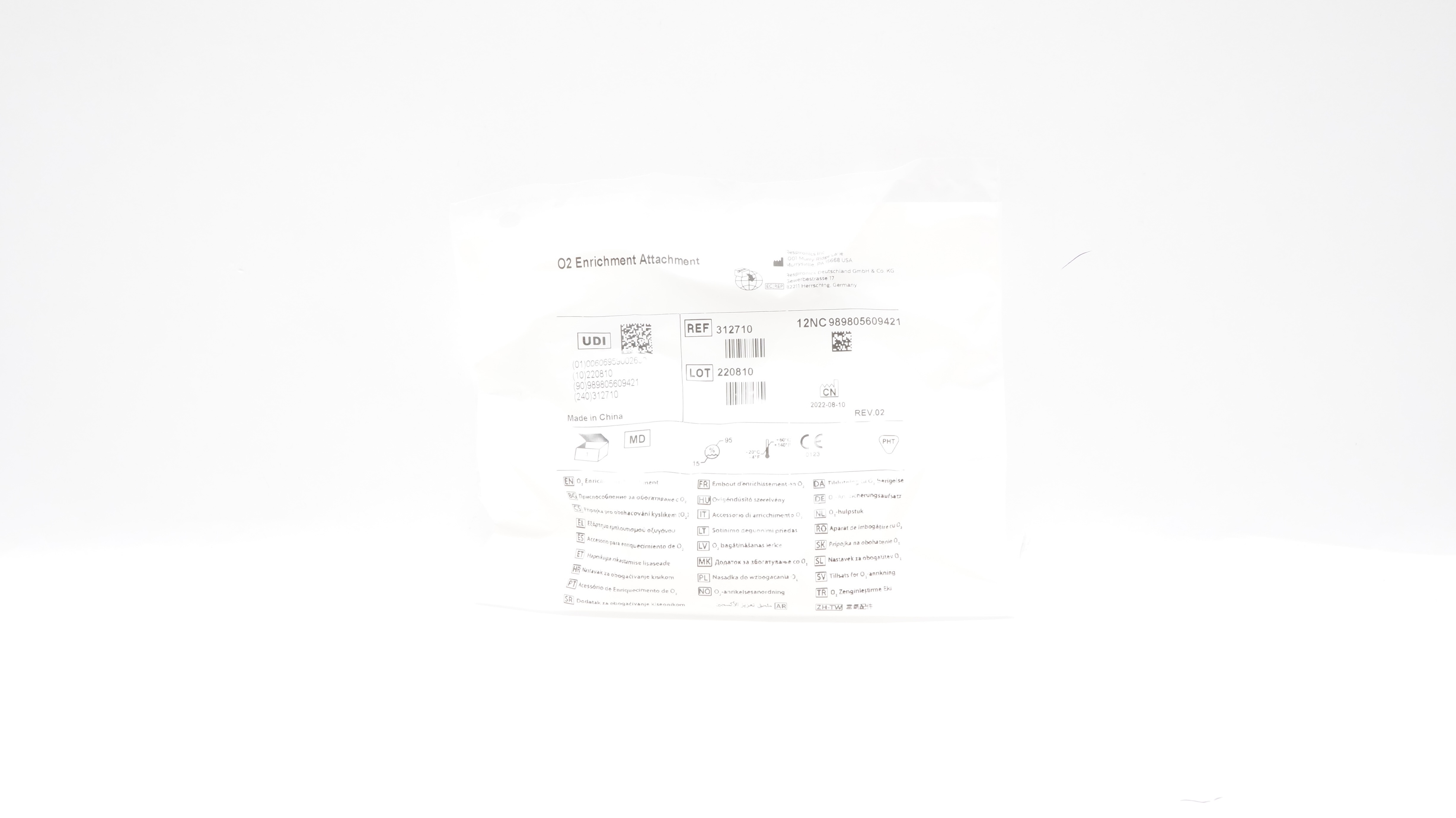 Respironics 312710 O2 Enrichment Attachment