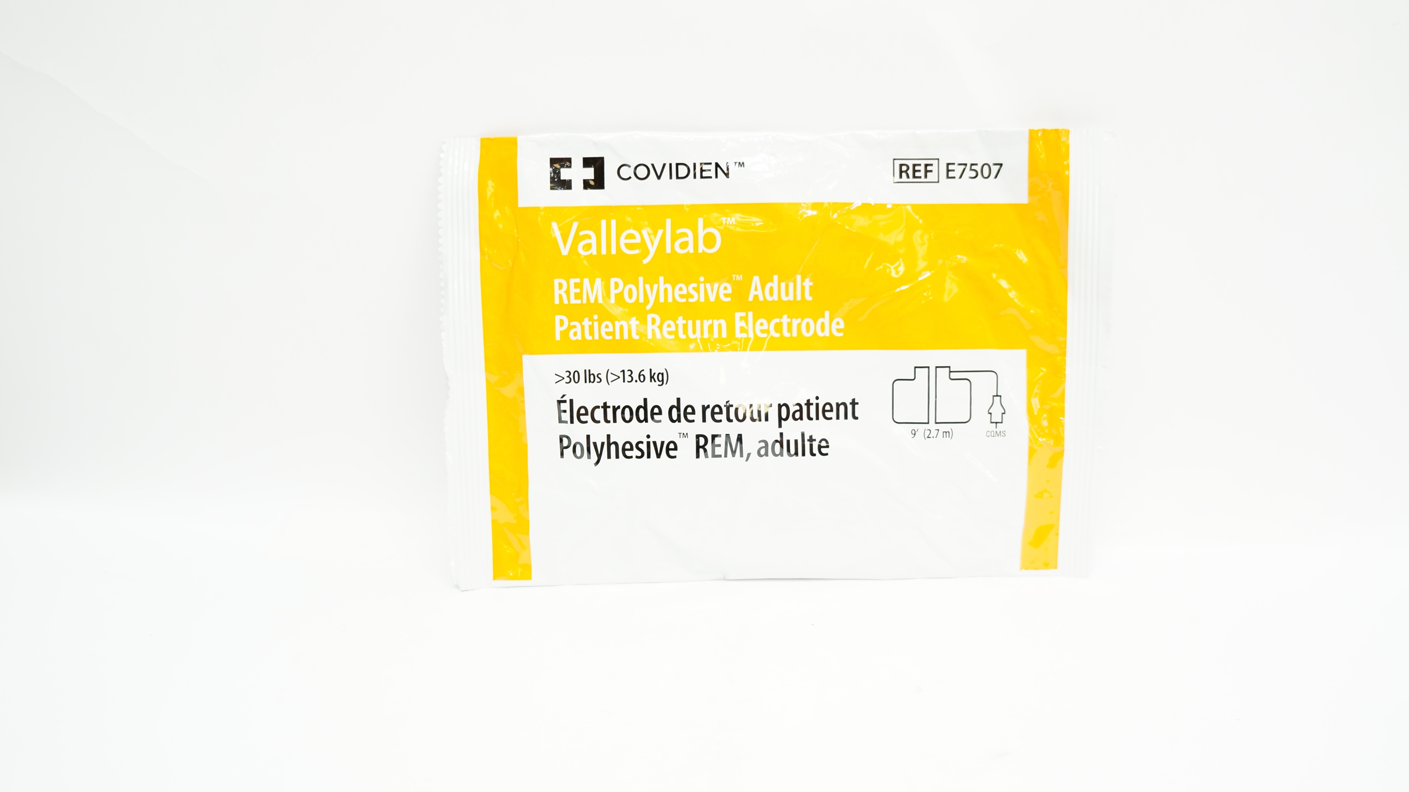 Covidien E7507 Valleylab REM Polyhesive Adult Patient Return Electrode >30lbs