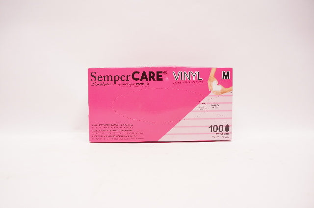 Sempermed EVNP103 Semper Care Synthetic Vinyl Examination Gloves, M  - Box of 100