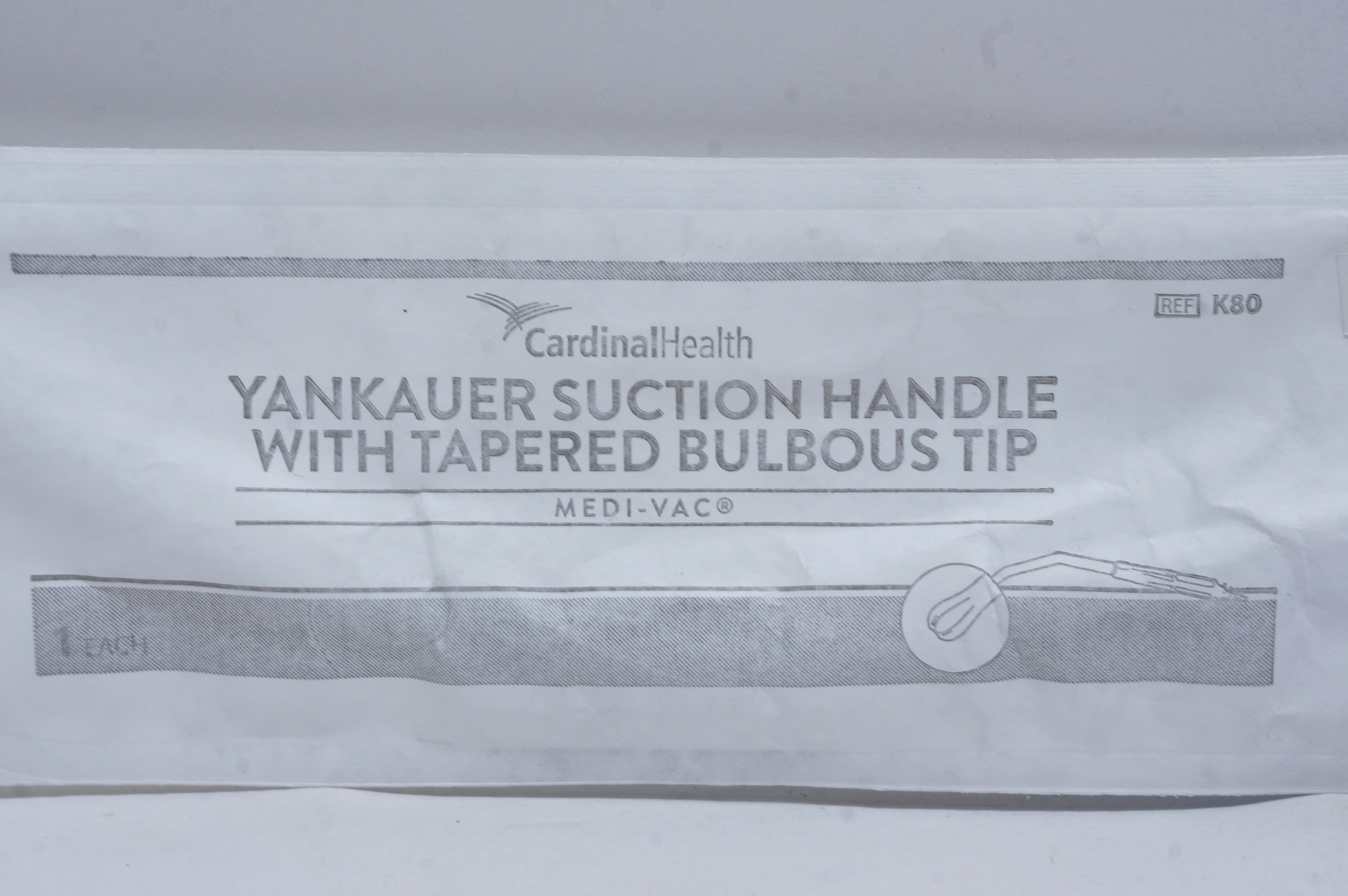 Cardinal Health K80 Yankauer Suction Handle With Tapered Bulbous Tip