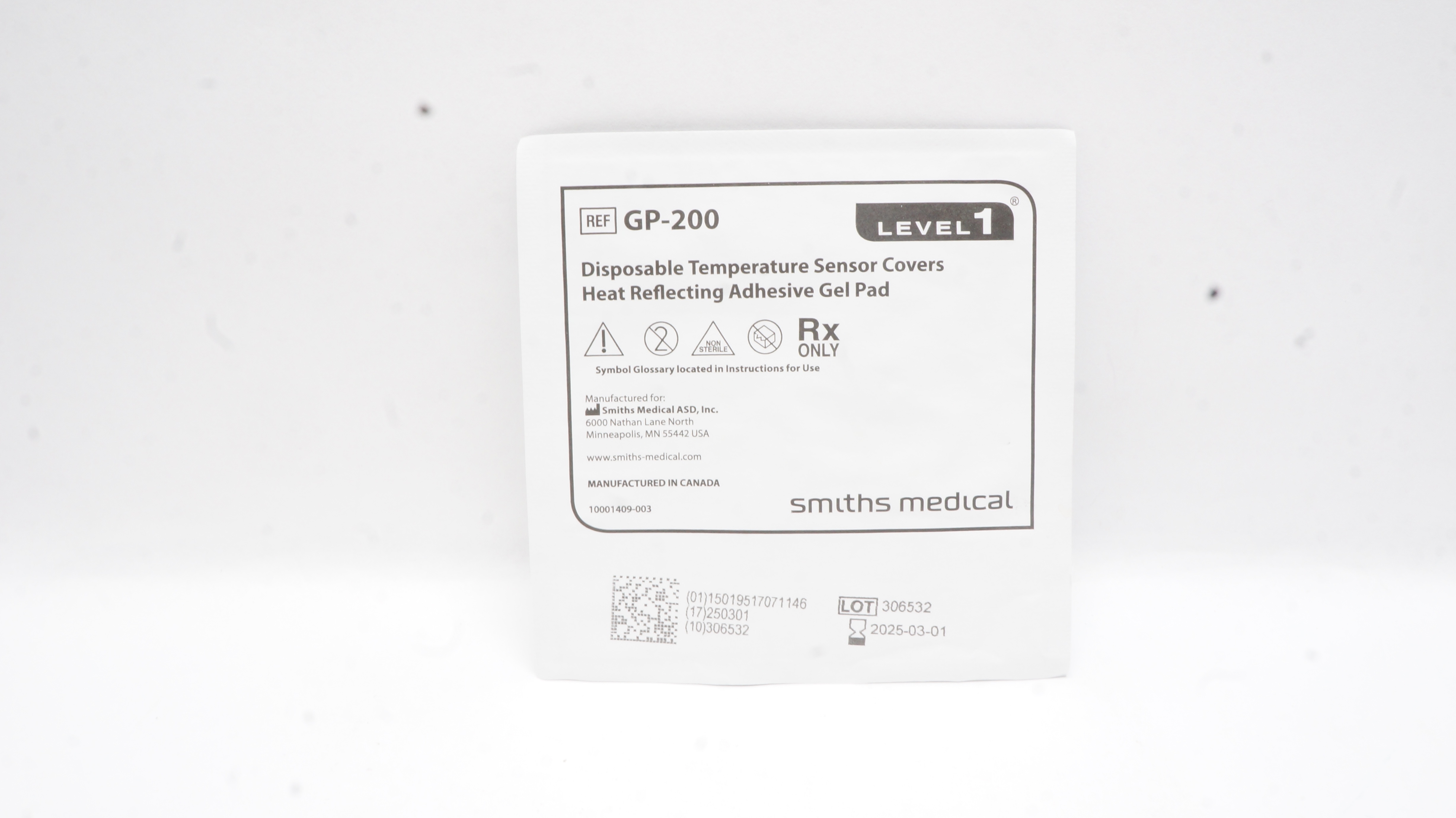 Smiths Medical GP-200 HEat Reflecting Adhesive Gel Pad, Level 1