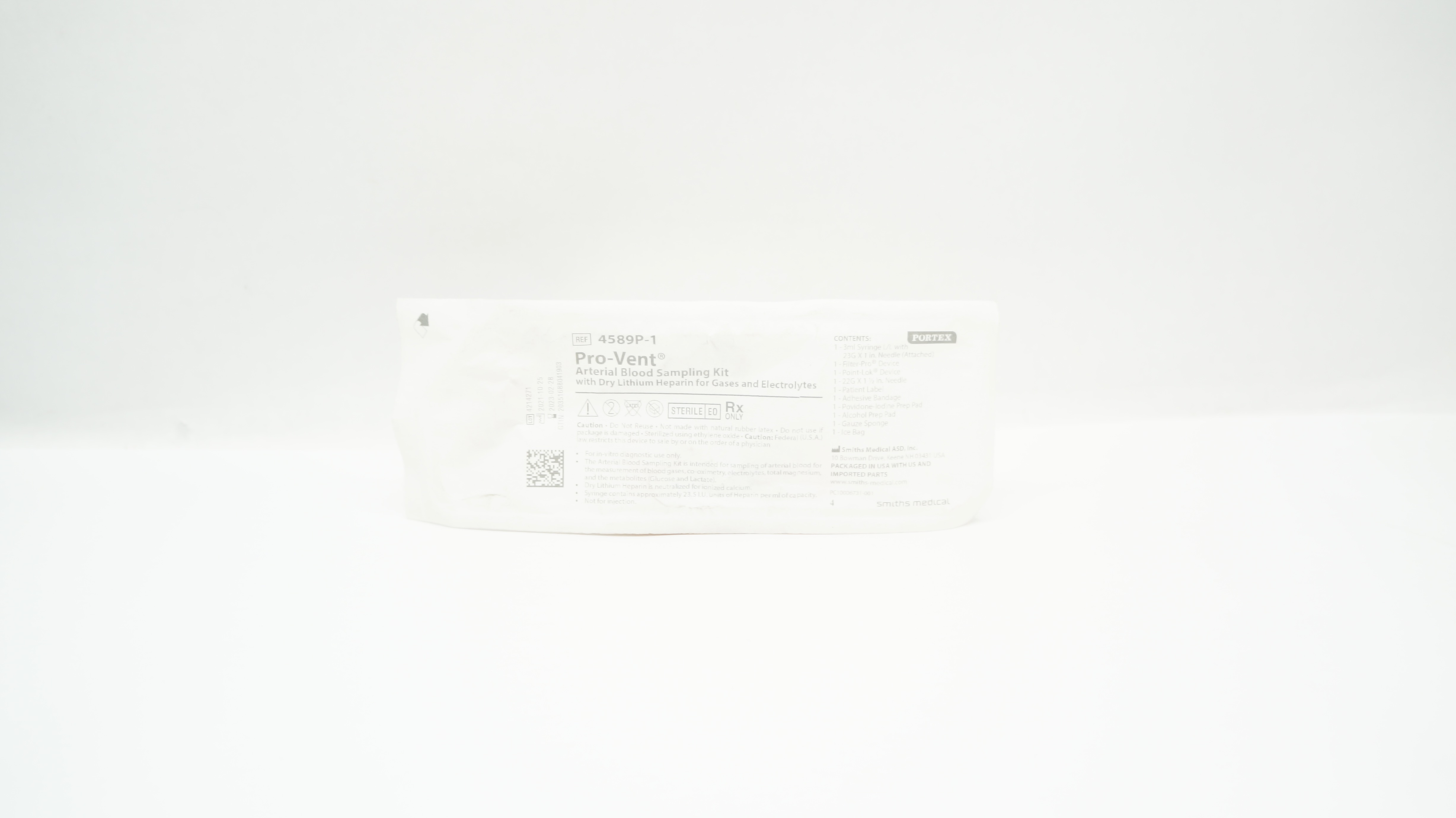 Smiths Medical 4589P-1 Portex Pro-Vent Arterial Blood Sampling Kit (x)