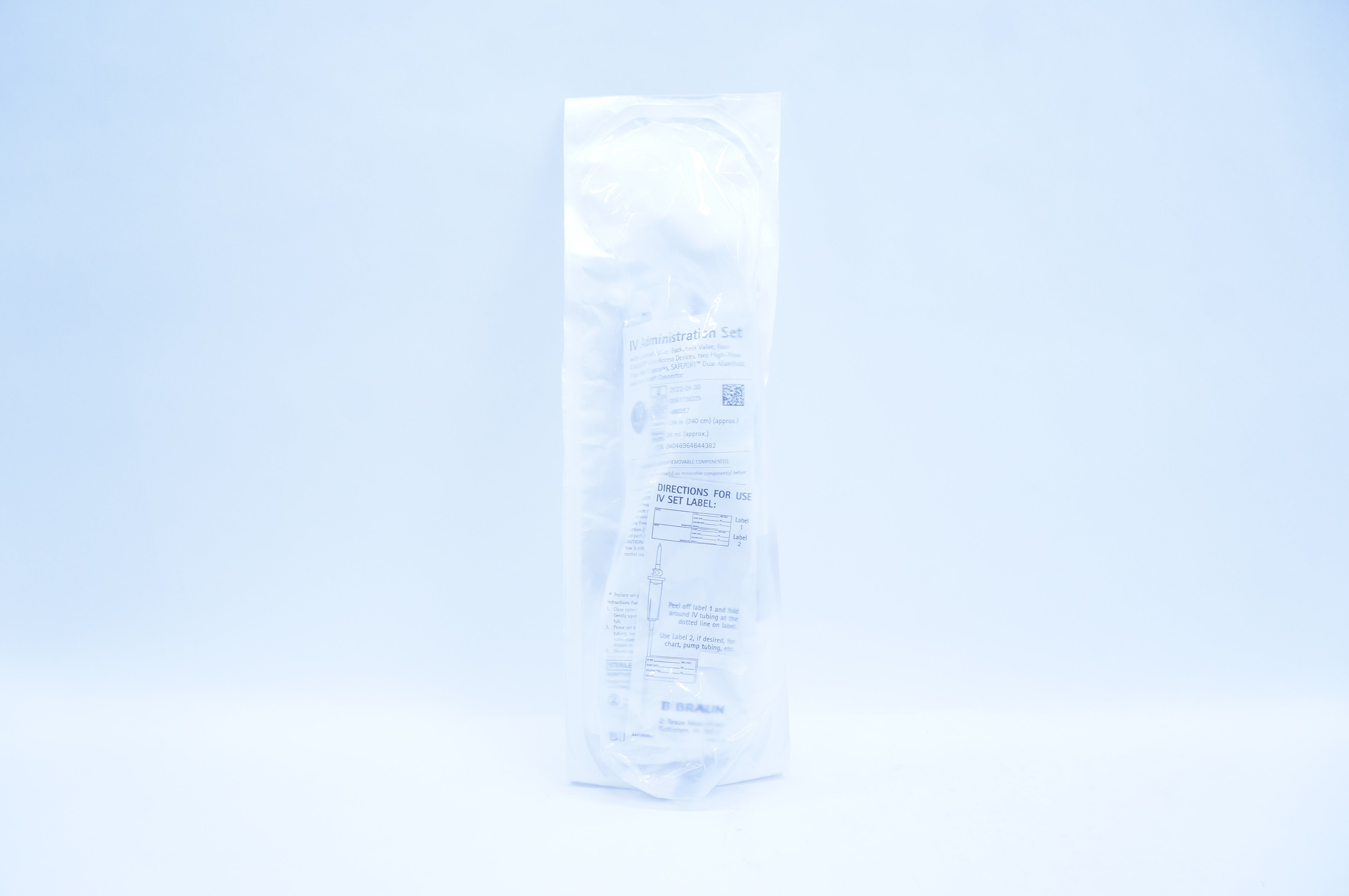 Braun 490357 IV Administration Set, 10 Drops/mL, Volume 26mL, Length 134inch