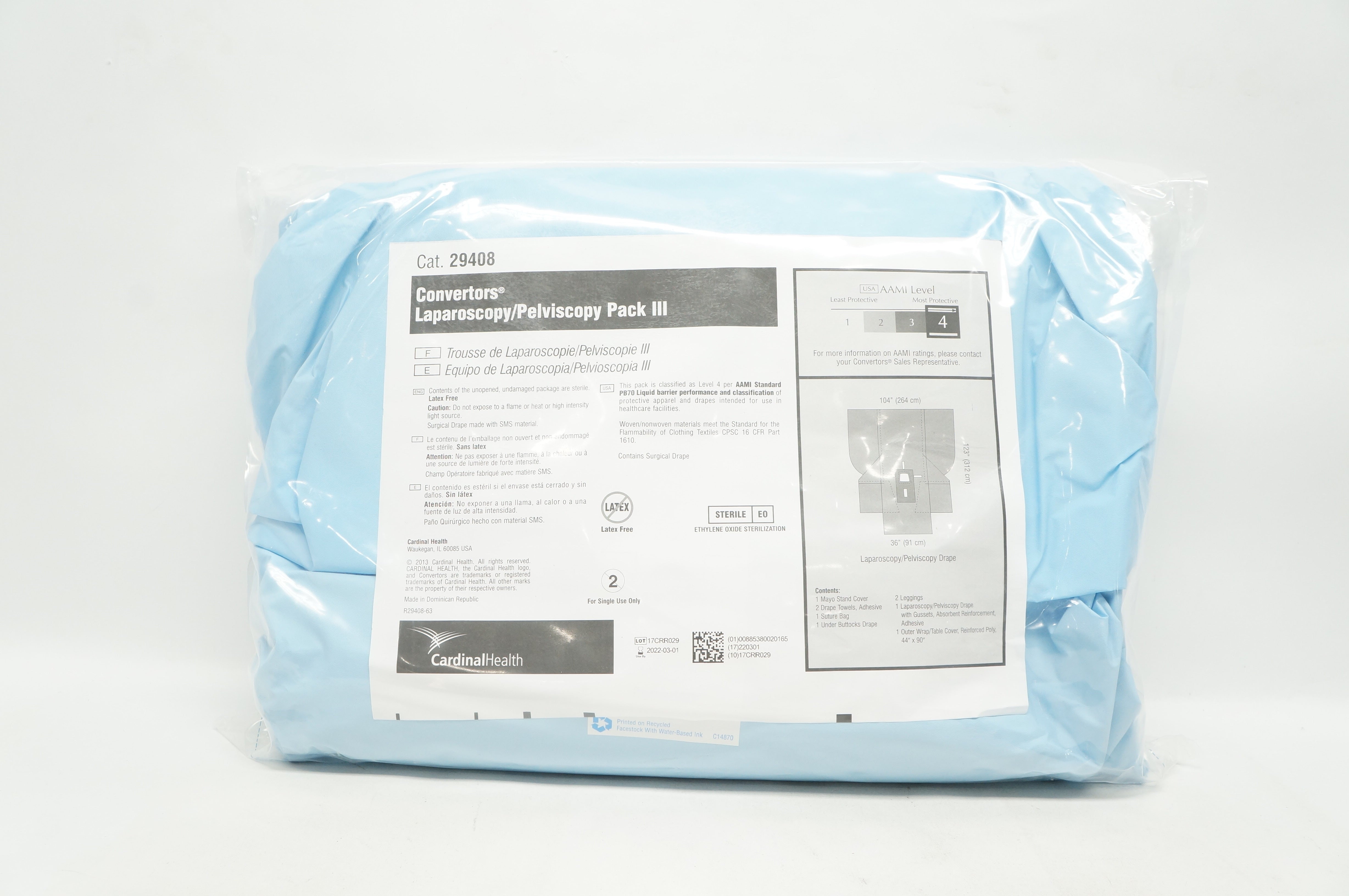 Cardinal Health 29408 Convertors Laparoscopy/Pelviscopy Pack III, Level 4